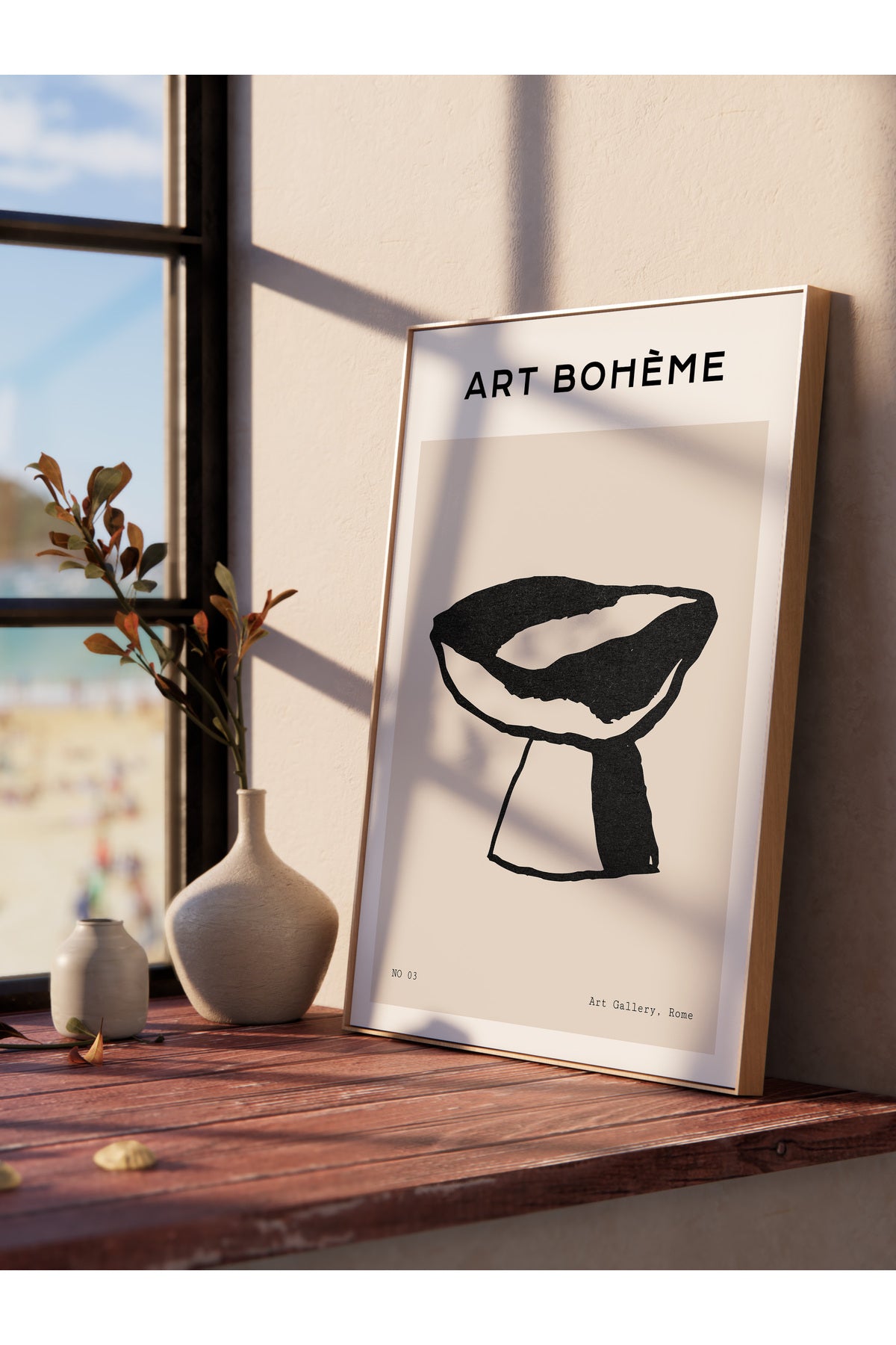 Soft Boho Çerçevesiz Duvar Posteri, İskandinav Temalı Poster - Salon, Mutfak ve Yatak Odası Dekoru