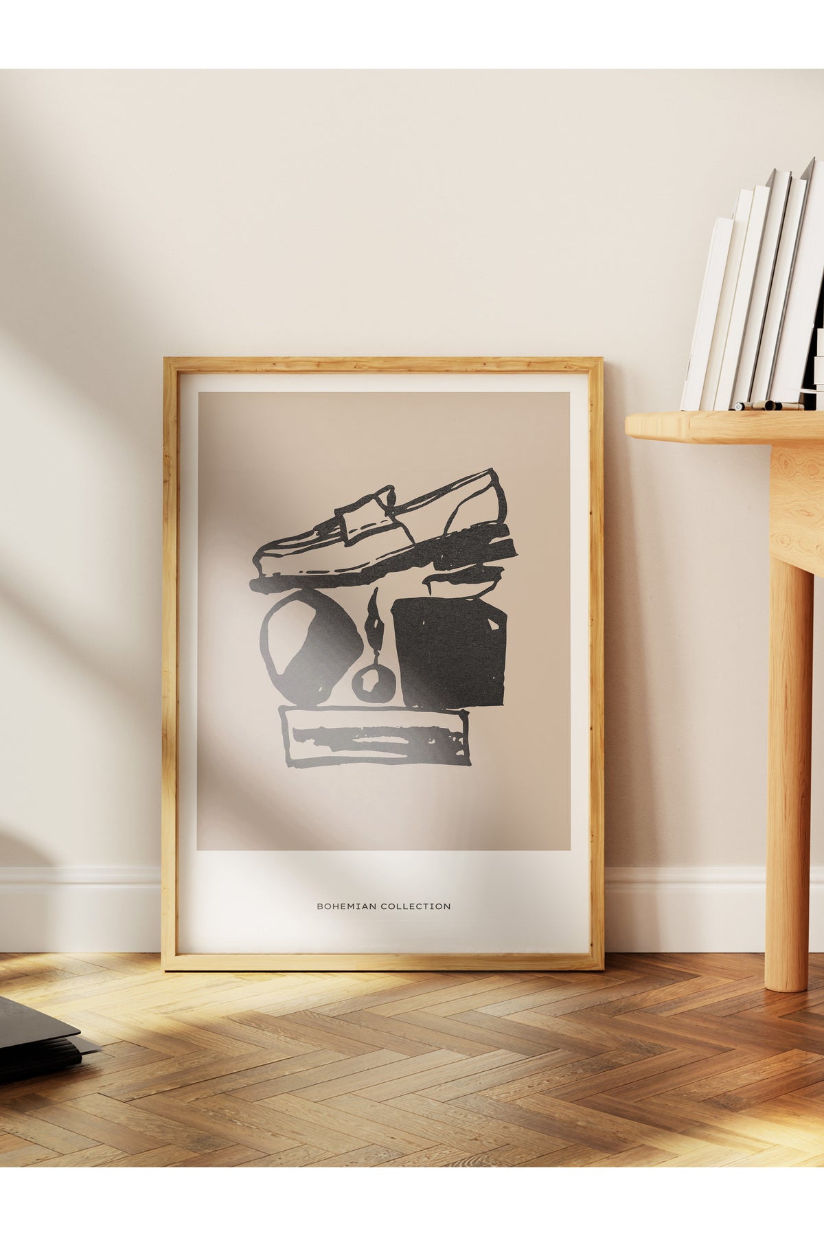 Soft Boho Çerçevesiz Duvar Posteri, İskandinav Temalı Poster - Salon, Mutfak ve Yatak Odası Dekoru