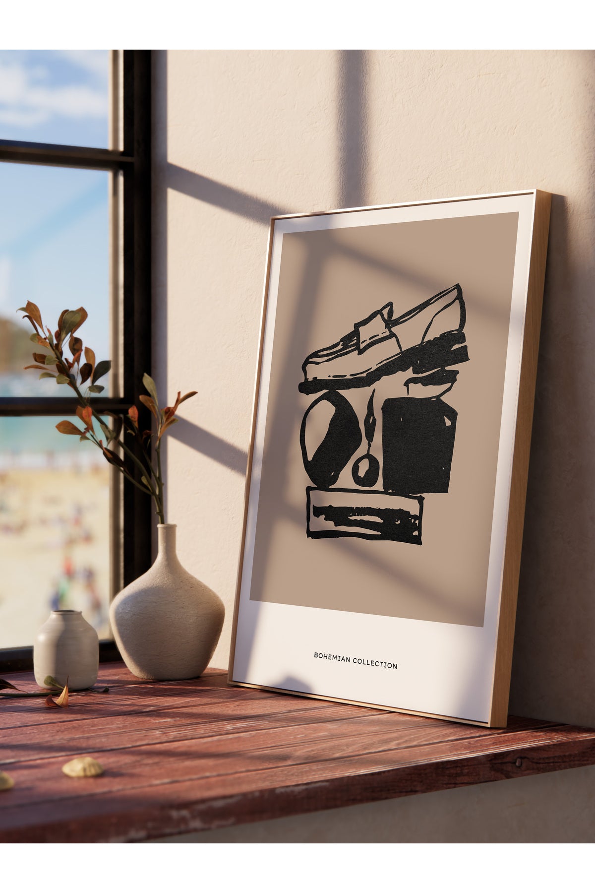 Soft Boho Çerçevesiz Duvar Posteri, İskandinav Temalı Poster - Salon, Mutfak ve Yatak Odası Dekoru