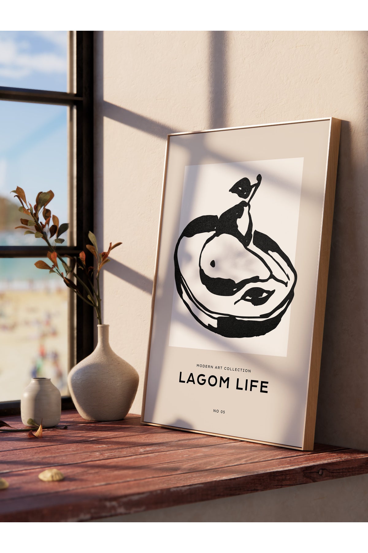 Soft Boho Çerçevesiz Duvar Posteri, İskandinav Temalı Poster - Salon, Mutfak ve Yatak Odası Dekoru