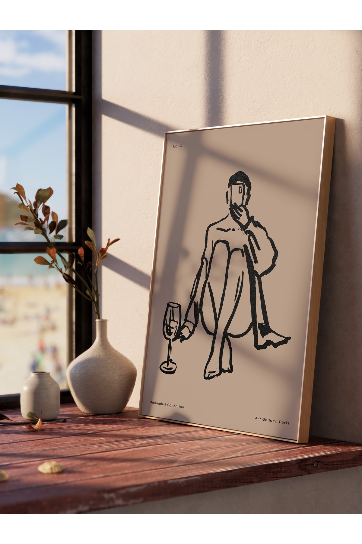 Soft Boho Çerçevesiz Duvar Posteri, İskandinav Temalı Poster - Salon, Mutfak ve Yatak Odası Dekoru