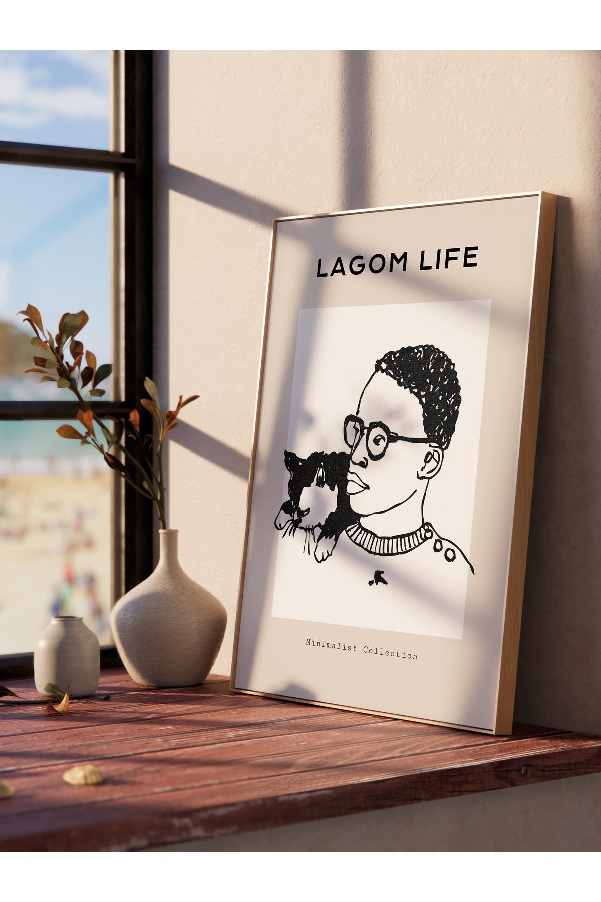 Soft Boho Çerçevesiz Duvar Posteri, İskandinav Temalı Poster - Salon, Mutfak ve Yatak Odası Dekoru