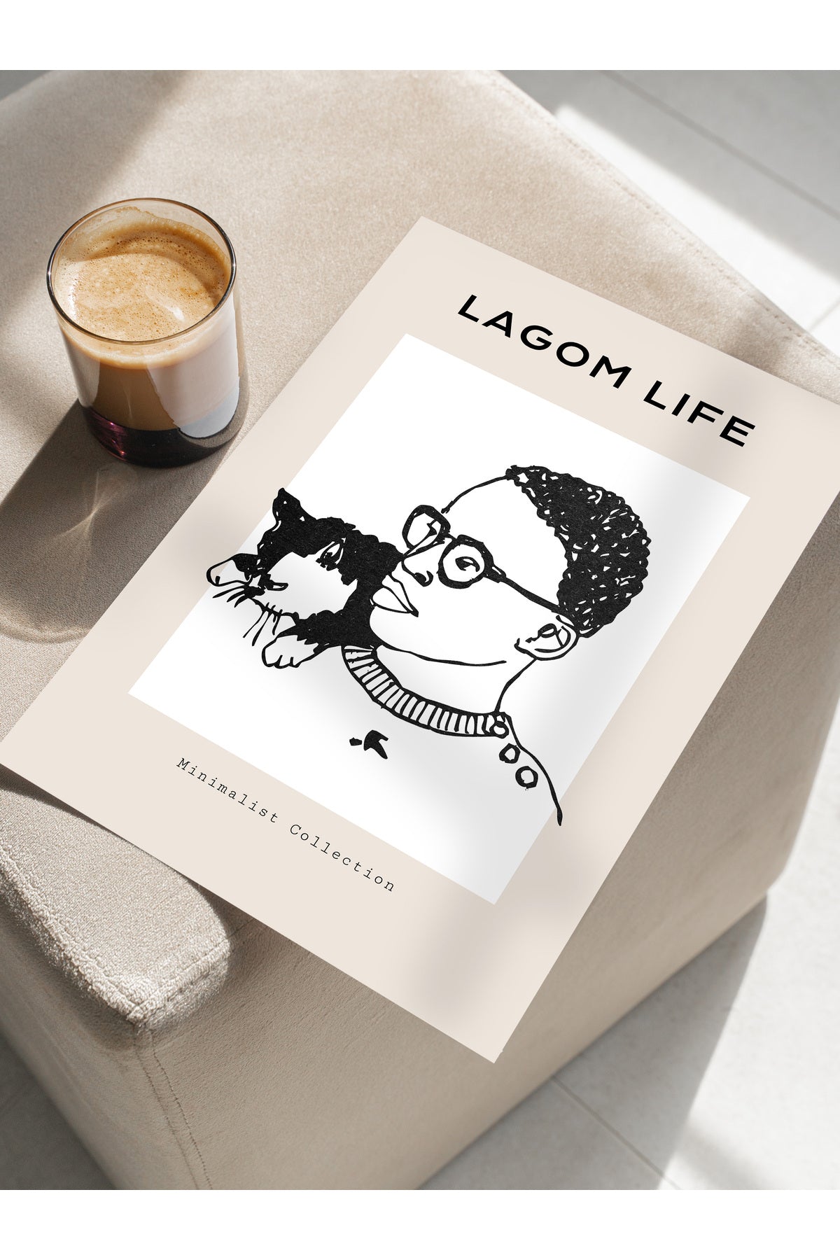 Soft Boho Çerçevesiz Duvar Posteri, İskandinav Temalı Poster - Salon, Mutfak ve Yatak Odası Dekoru