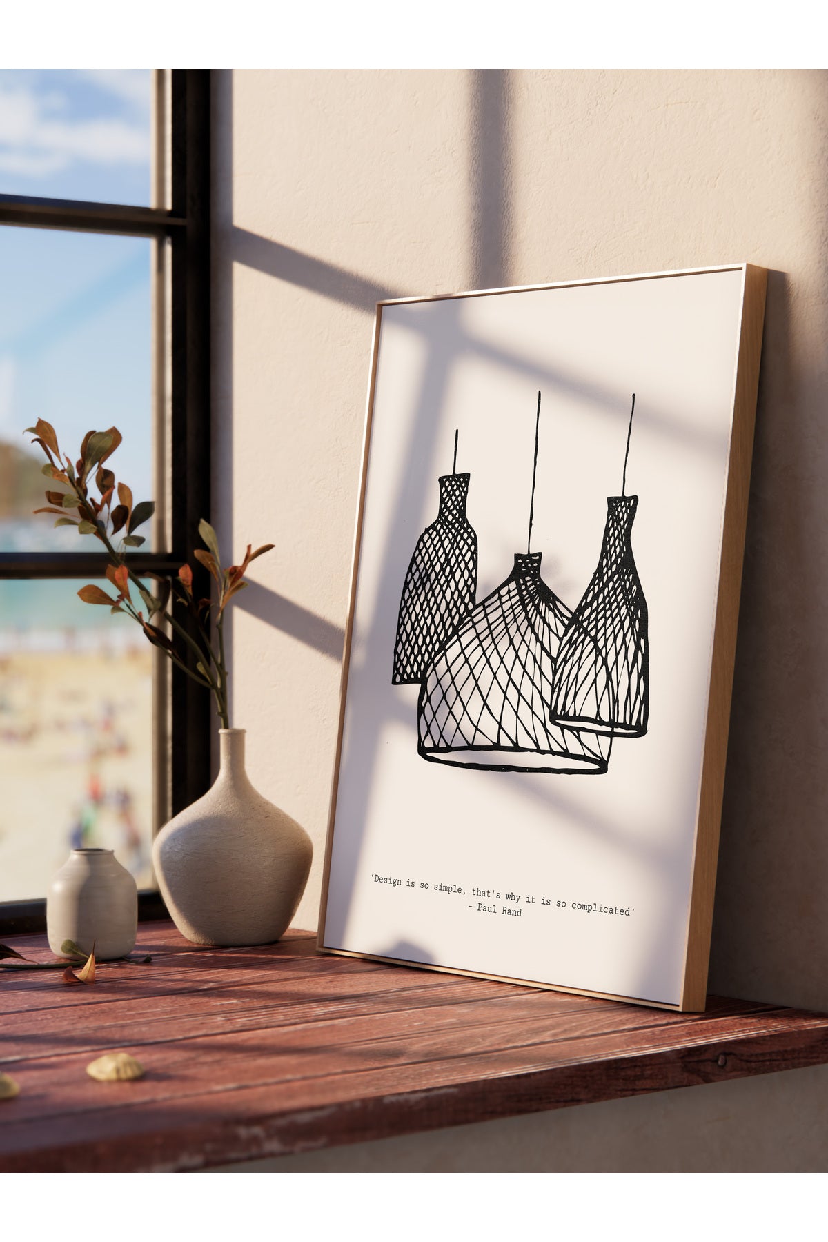 Soft Boho Çerçevesiz Duvar Posteri, İskandinav Temalı Poster - Salon, Mutfak ve Yatak Odası Dekoru