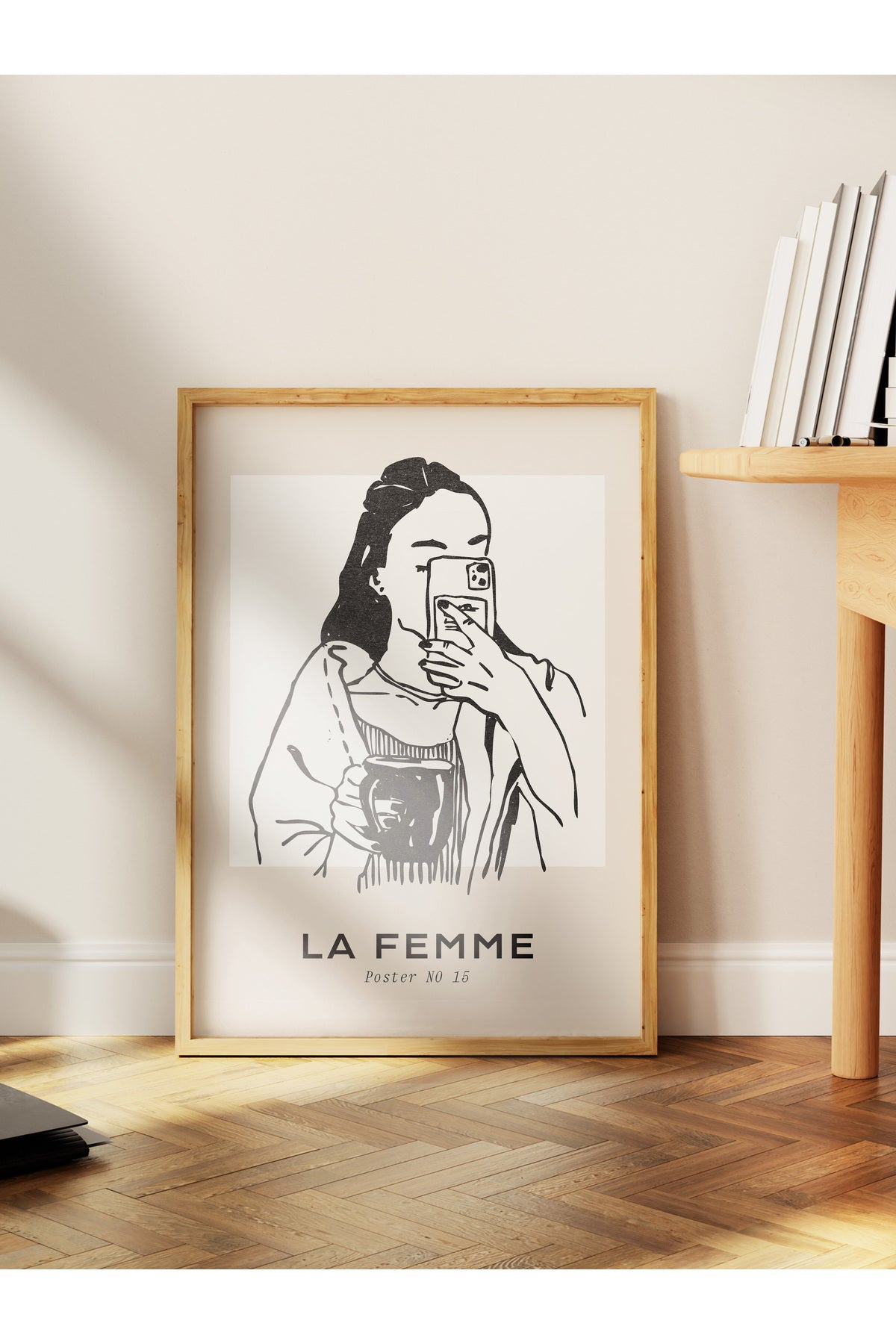 Soft Boho Çerçevesiz Duvar Posteri, İskandinav Temalı Poster - Salon, Mutfak ve Yatak Odası Dekoru