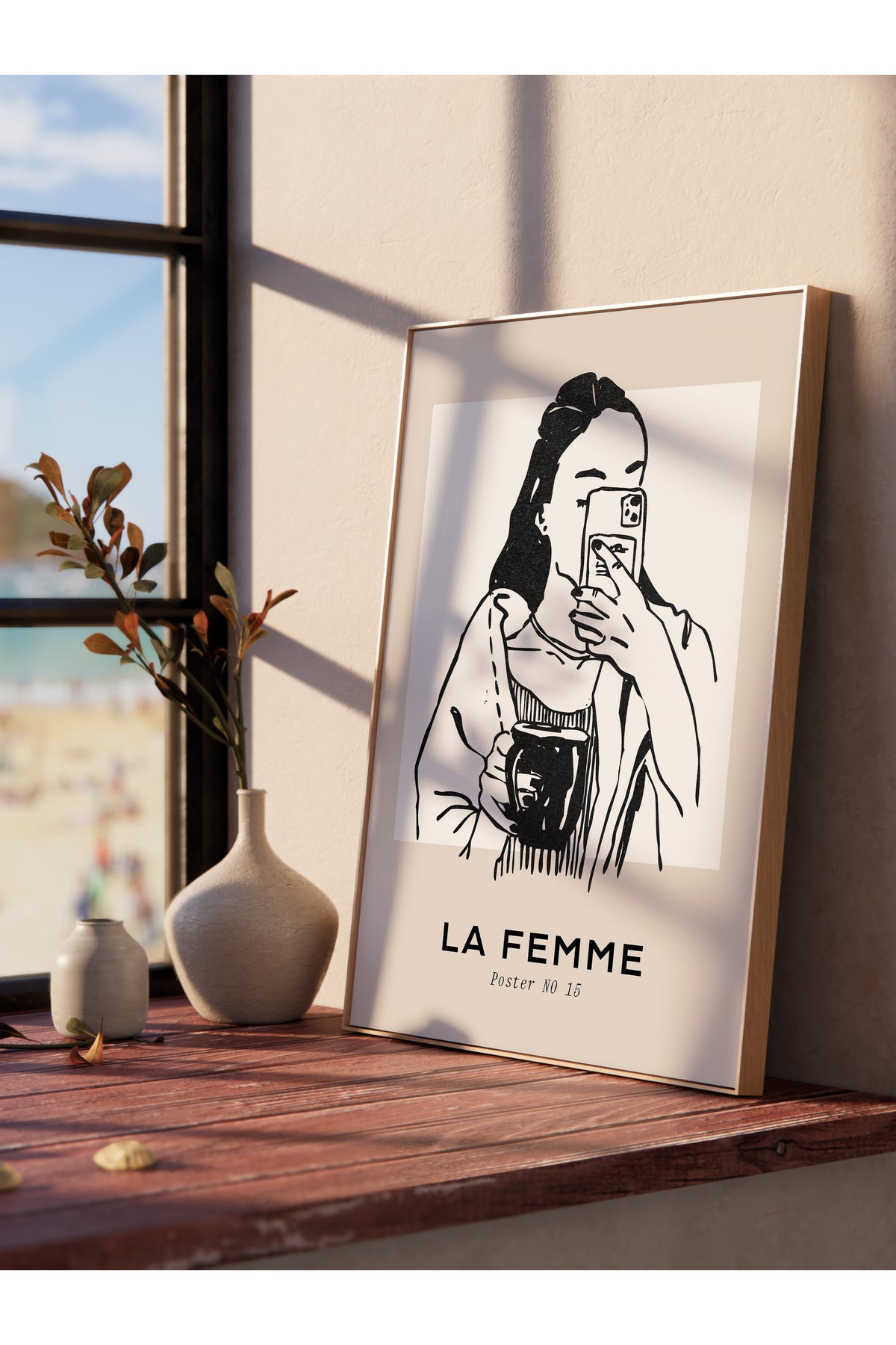 Soft Boho Çerçevesiz Duvar Posteri, İskandinav Temalı Poster - Salon, Mutfak ve Yatak Odası Dekoru