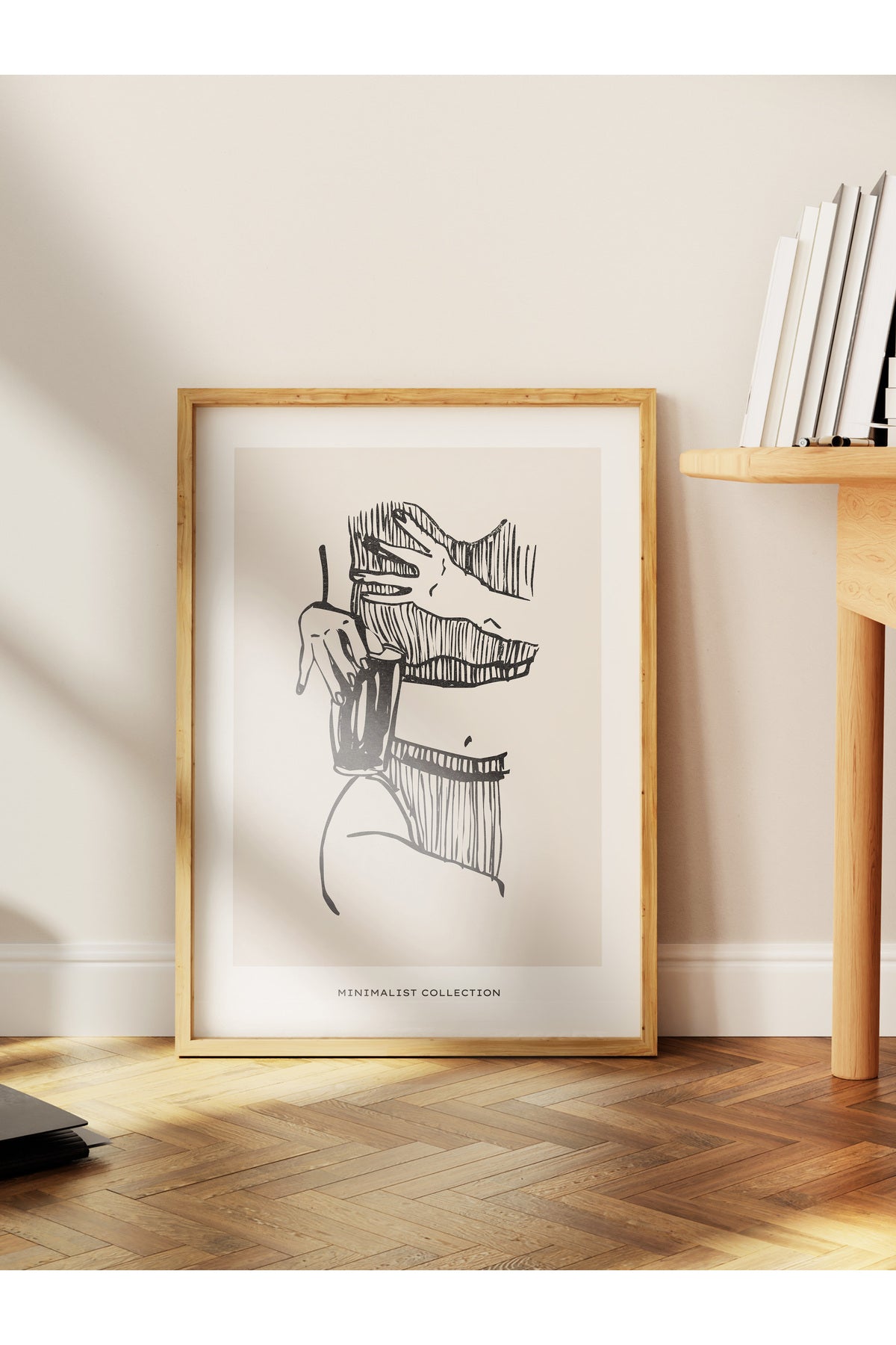 Soft Boho Çerçevesiz Duvar Posteri, İskandinav Temalı Poster - Salon, Mutfak ve Yatak Odası Dekoru