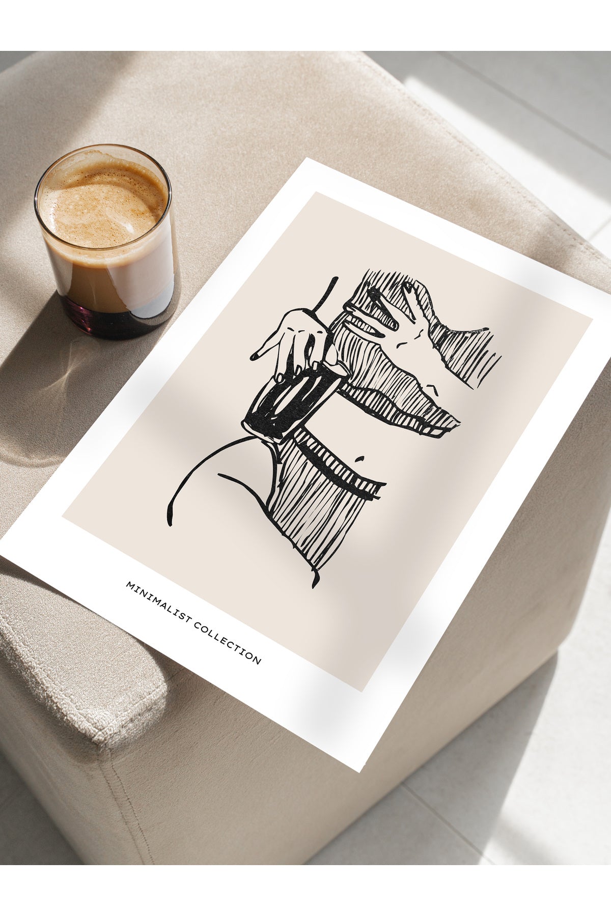 Soft Boho Çerçevesiz Duvar Posteri, İskandinav Temalı Poster - Salon, Mutfak ve Yatak Odası Dekoru