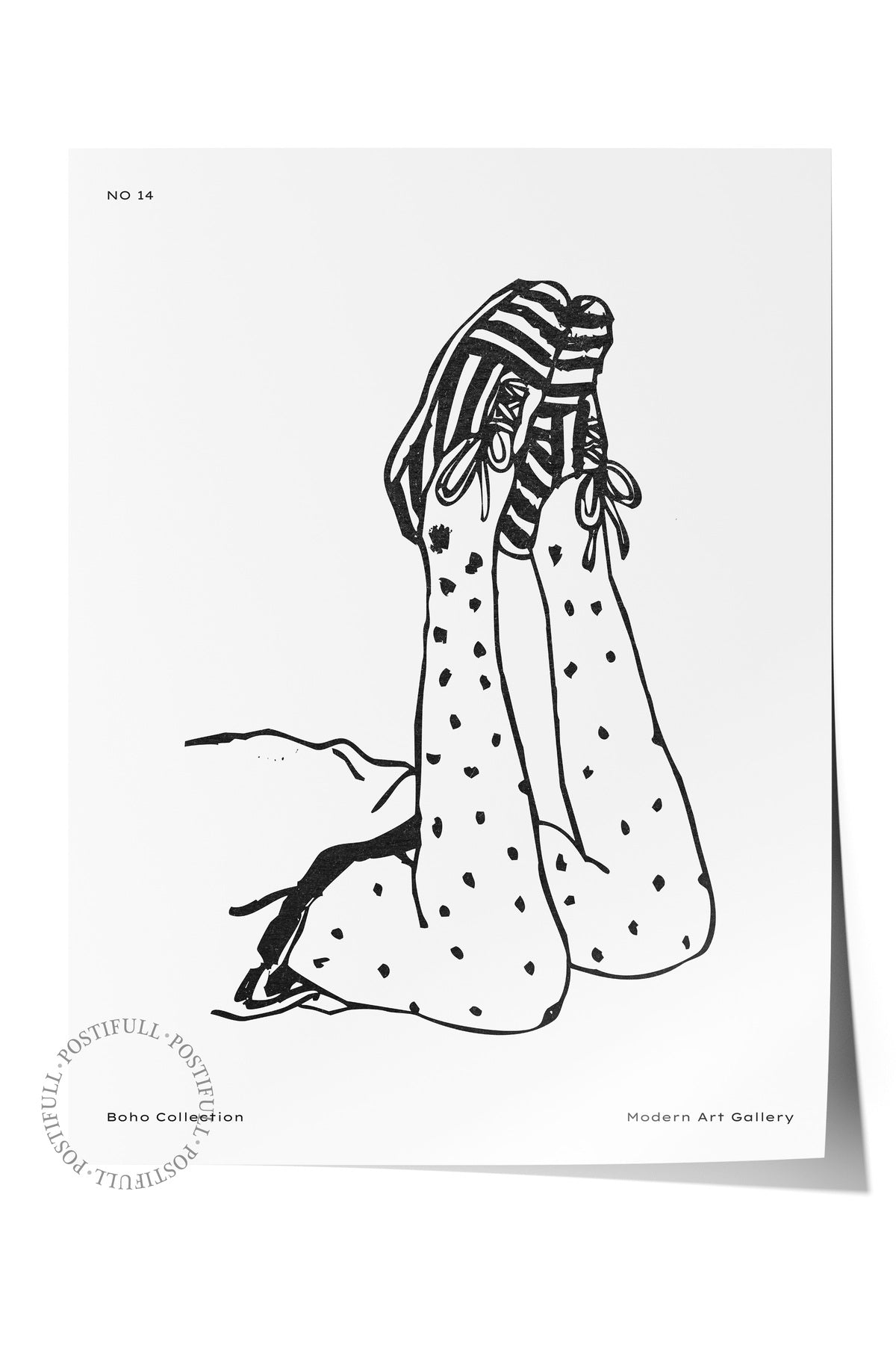 Soft Boho Çerçevesiz Duvar Posteri, İskandinav Temalı Poster - Salon, Mutfak ve Yatak Odası Dekoru