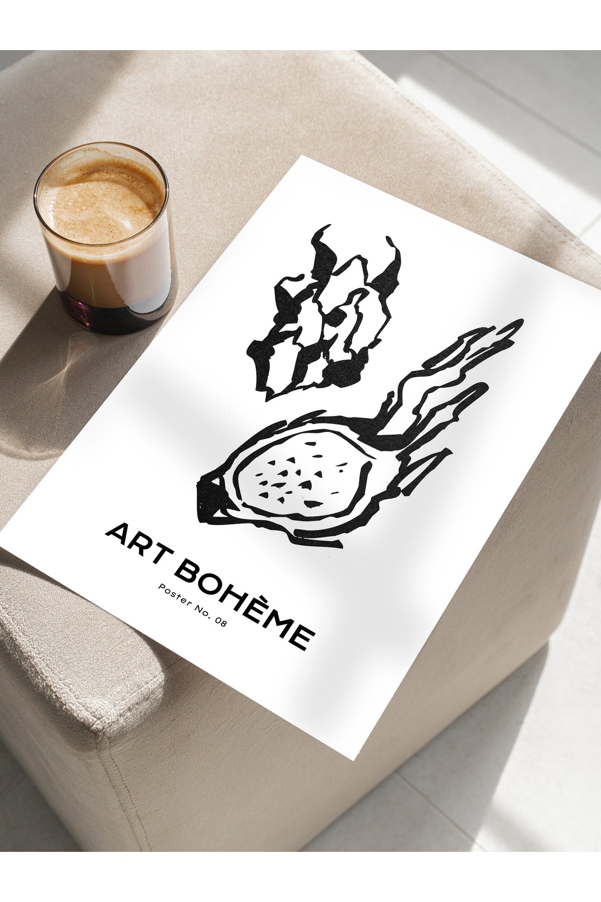 Soft Boho Çerçevesiz Duvar Posteri, İskandinav Temalı Poster - Salon, Mutfak ve Yatak Odası Dekoru