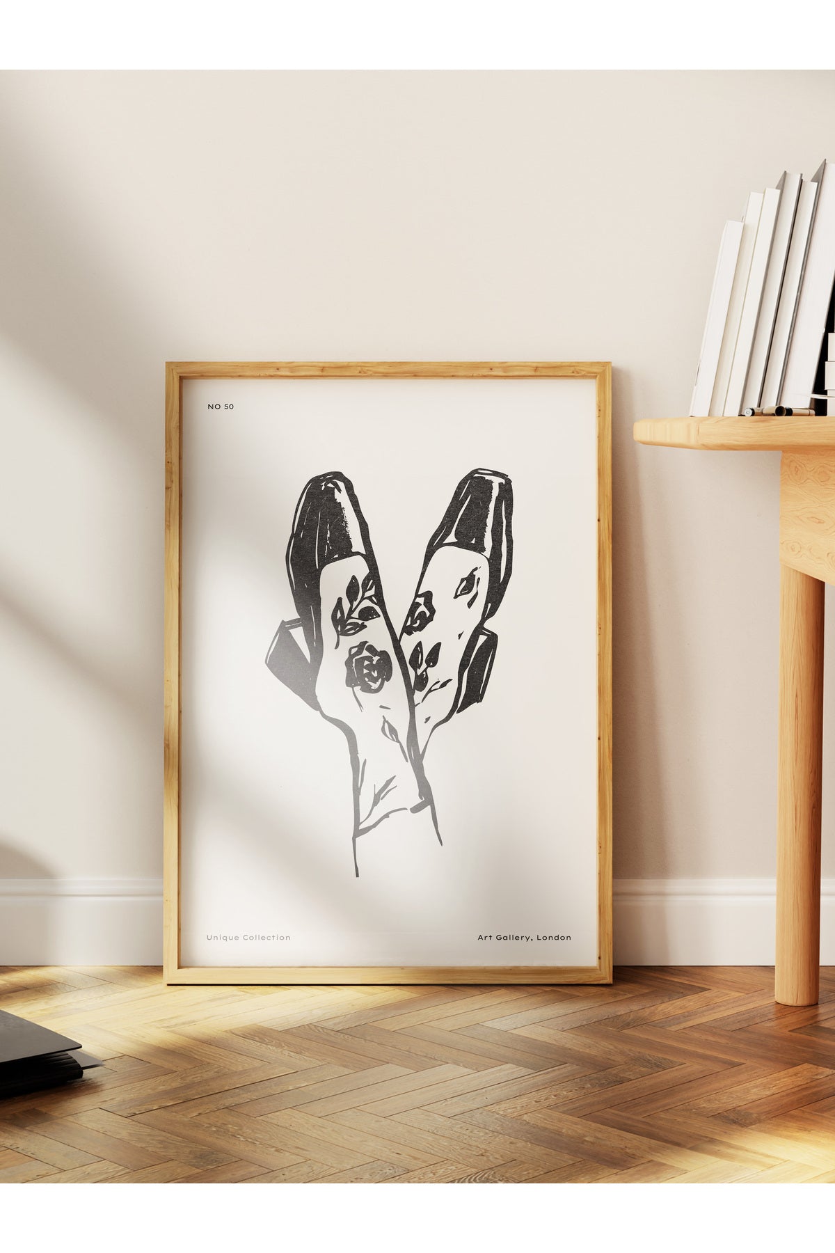 Soft Boho Çerçevesiz Duvar Posteri, İskandinav Temalı Poster - Salon, Mutfak ve Yatak Odası Dekoru