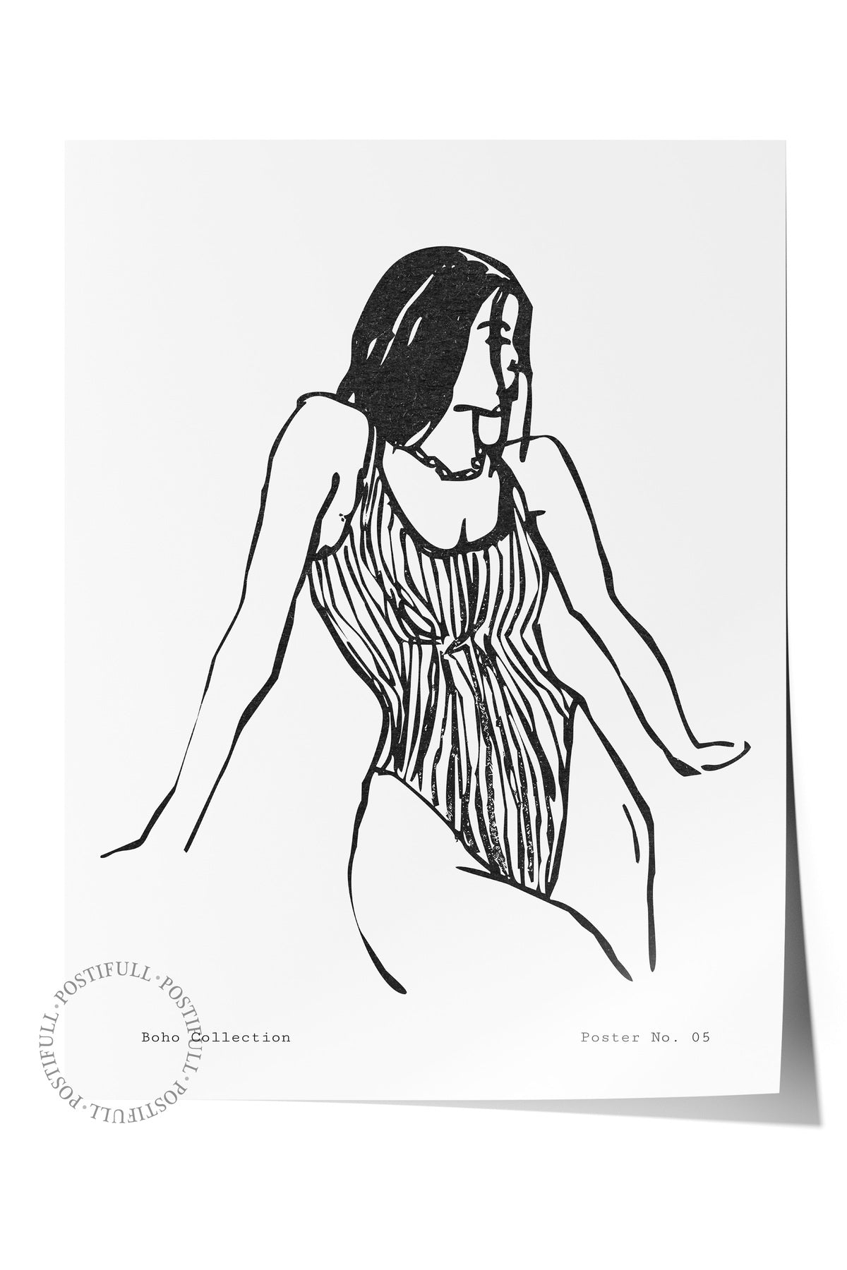 Soft Boho Çerçevesiz Duvar Posteri, İskandinav Temalı Poster - Salon, Mutfak ve Yatak Odası Dekoru