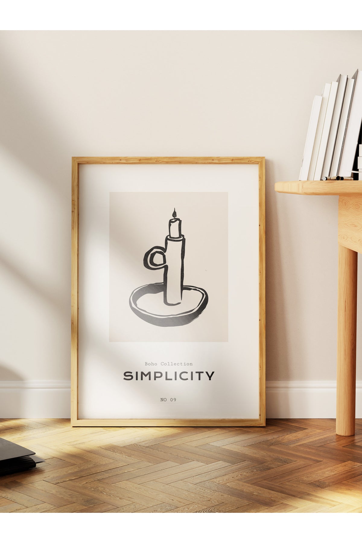 Soft Boho Çerçevesiz Duvar Posteri, İskandinav Temalı Poster - Salon, Mutfak ve Yatak Odası Dekoru