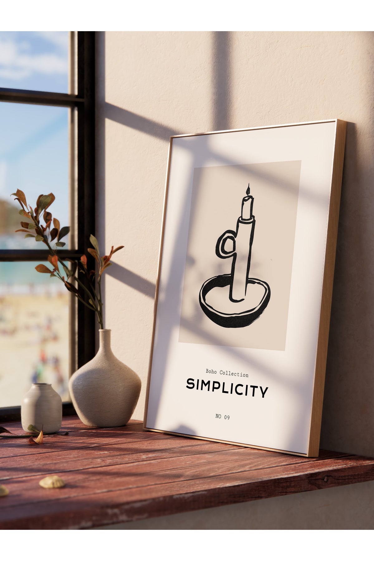 Soft Boho Çerçevesiz Duvar Posteri, İskandinav Temalı Poster - Salon, Mutfak ve Yatak Odası Dekoru