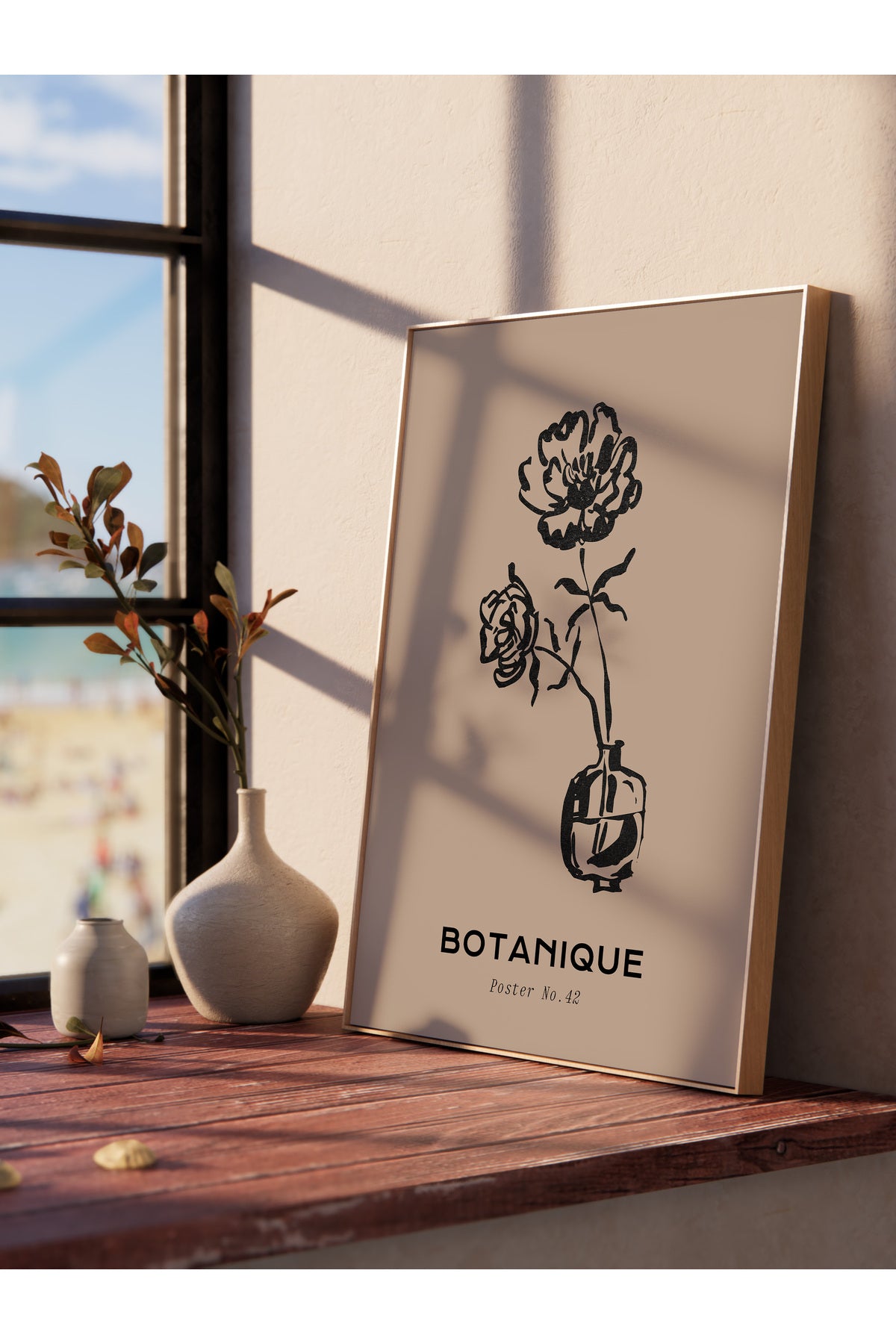 Soft Boho Çerçevesiz Duvar Posteri, İskandinav Temalı Poster - Salon, Mutfak ve Yatak Odası Dekoru