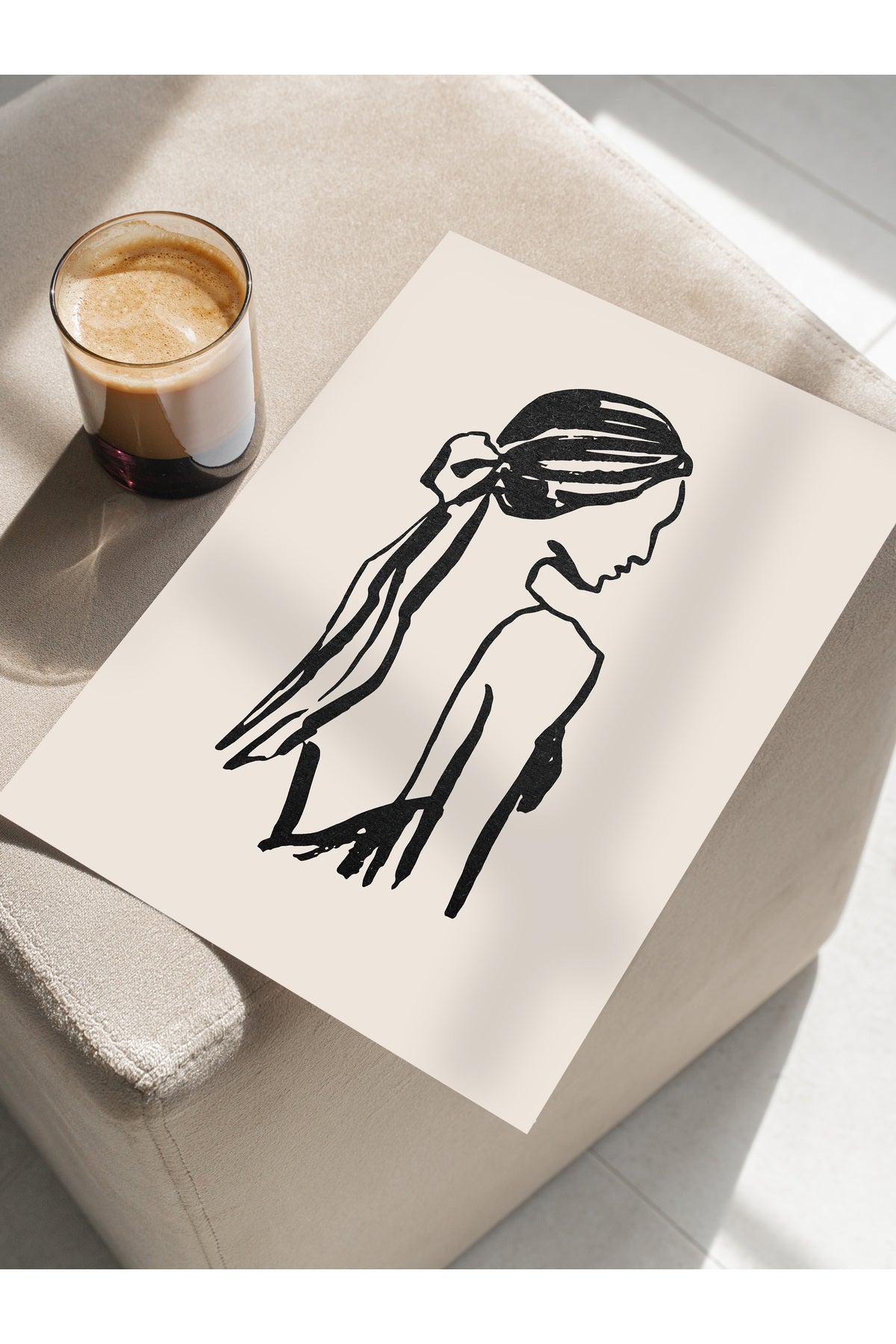 Soft Boho Çerçevesiz Duvar Posteri, İskandinav Temalı Poster - Salon, Mutfak ve Yatak Odası Dekoru