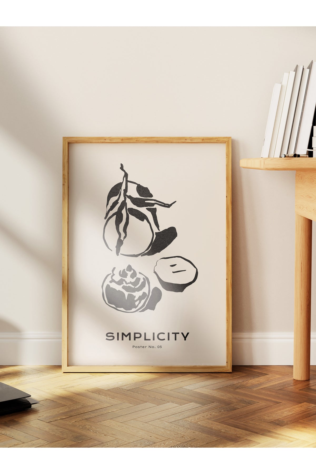 Soft Boho Çerçevesiz Duvar Posteri, İskandinav Temalı Poster - Salon, Mutfak ve Yatak Odası Dekoru