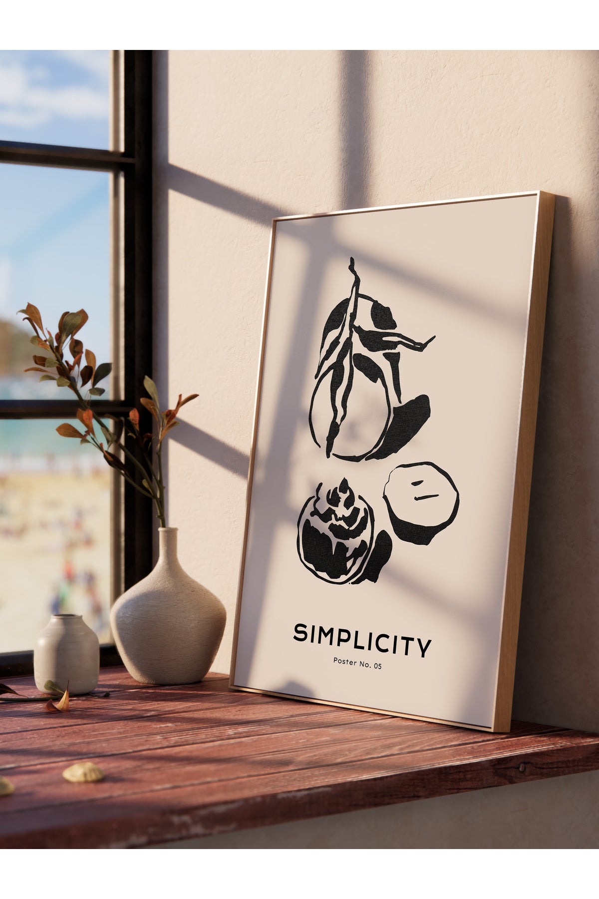 Soft Boho Çerçevesiz Duvar Posteri, İskandinav Temalı Poster - Salon, Mutfak ve Yatak Odası Dekoru