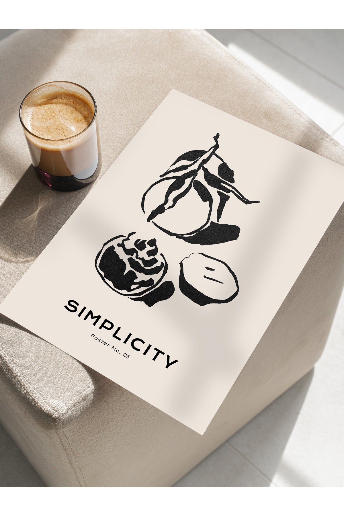 Soft Boho Çerçevesiz Duvar Posteri, İskandinav Temalı Poster - Salon, Mutfak ve Yatak Odası Dekoru