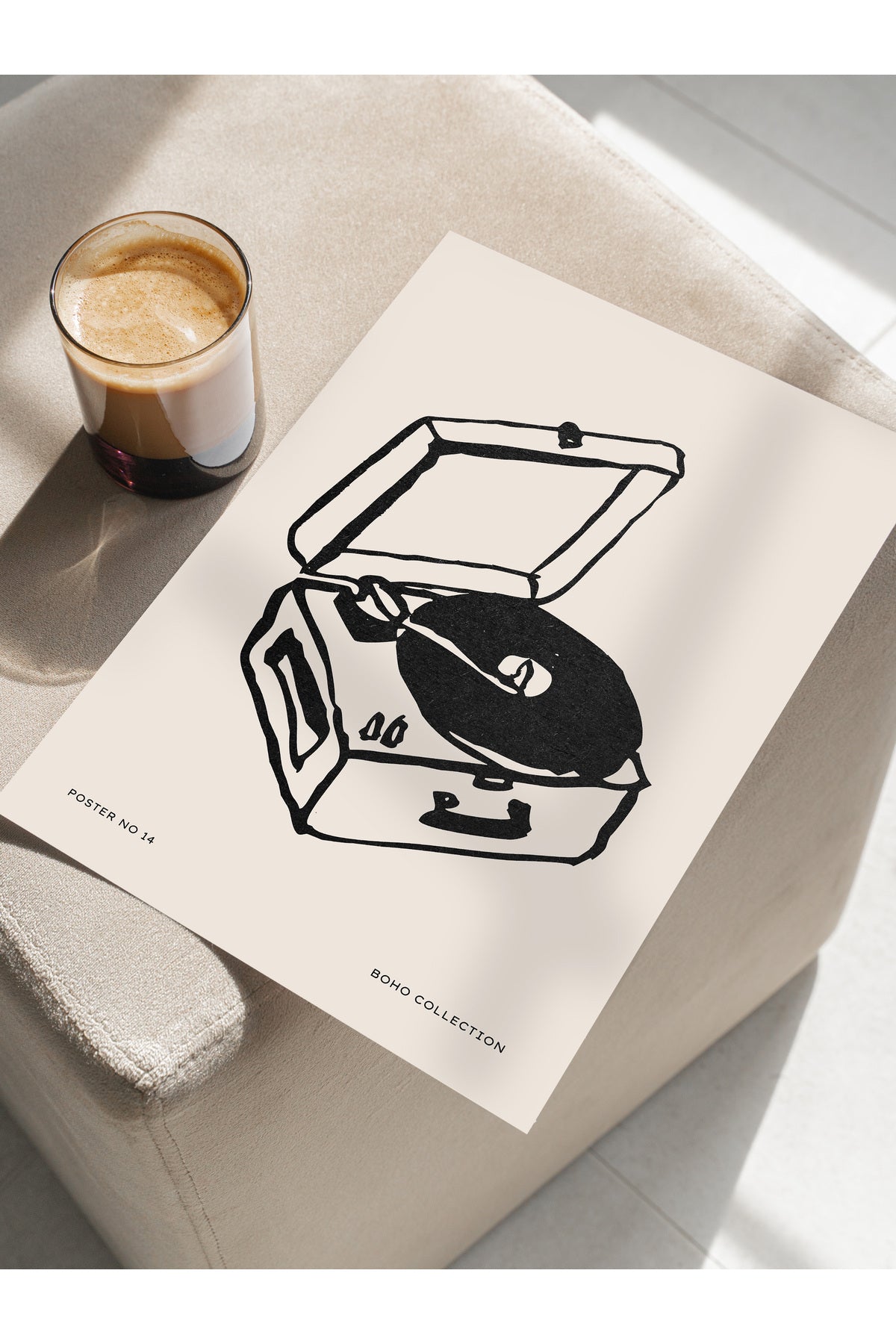 Soft Boho Çerçevesiz Duvar Posteri, İskandinav Temalı Poster - Salon, Mutfak ve Yatak Odası Dekoru