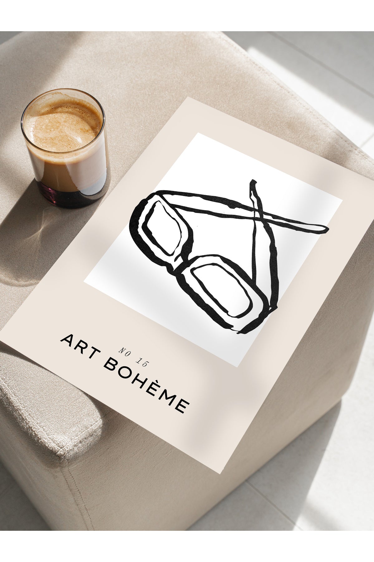 Soft Boho Çerçevesiz Duvar Posteri, İskandinav Temalı Poster - Salon, Mutfak ve Yatak Odası Dekoru