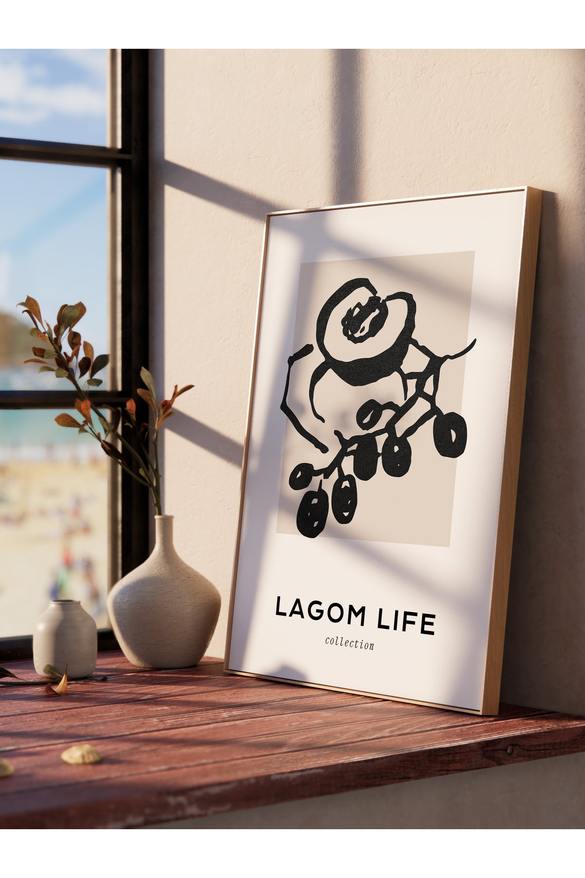 Soft Boho Çerçevesiz Duvar Posteri, İskandinav Temalı Poster - Salon, Mutfak ve Yatak Odası Dekoru