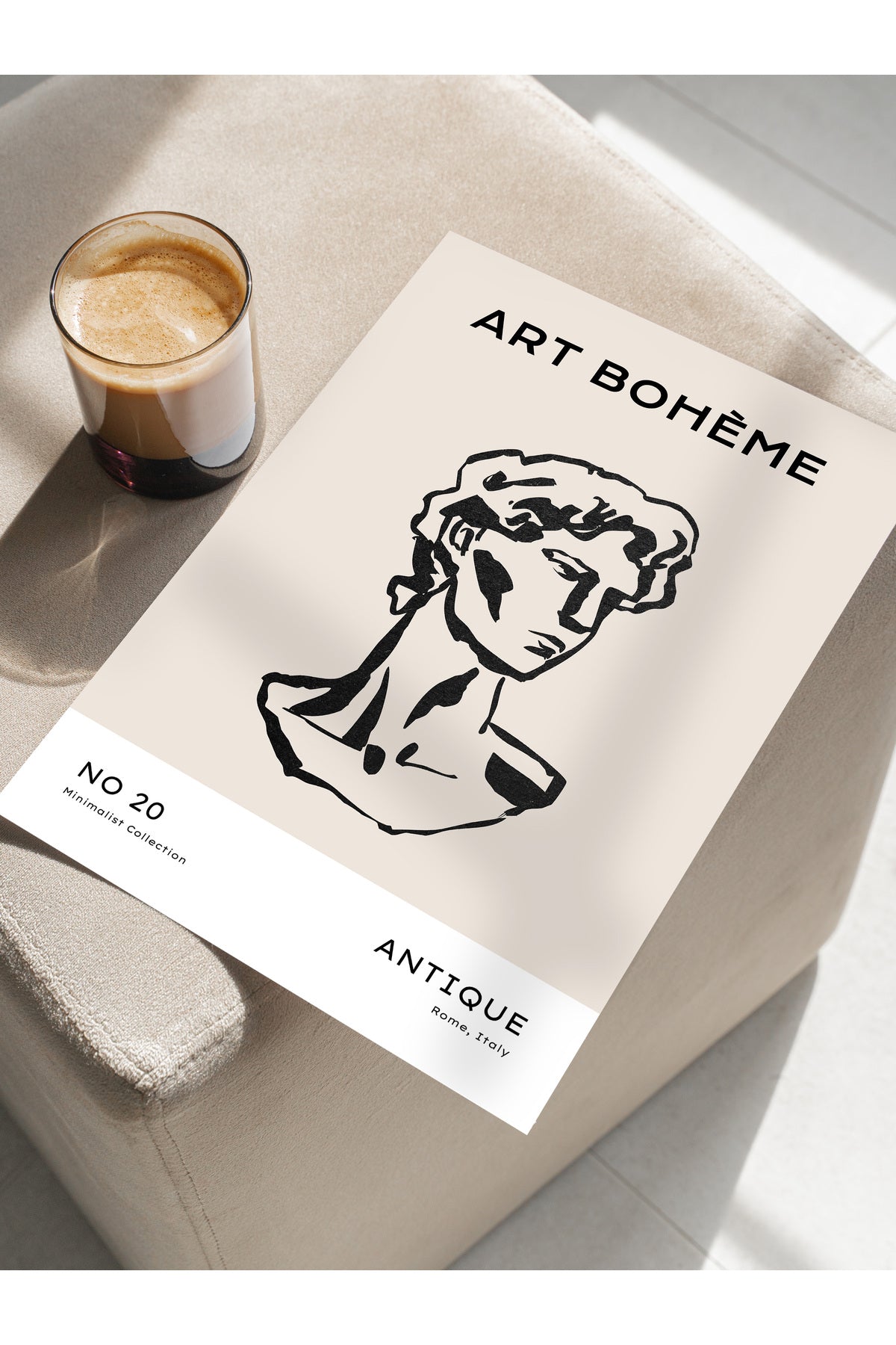 Soft Boho Çerçevesiz Duvar Posteri, İskandinav Temalı Poster - Salon, Mutfak ve Yatak Odası Dekoru