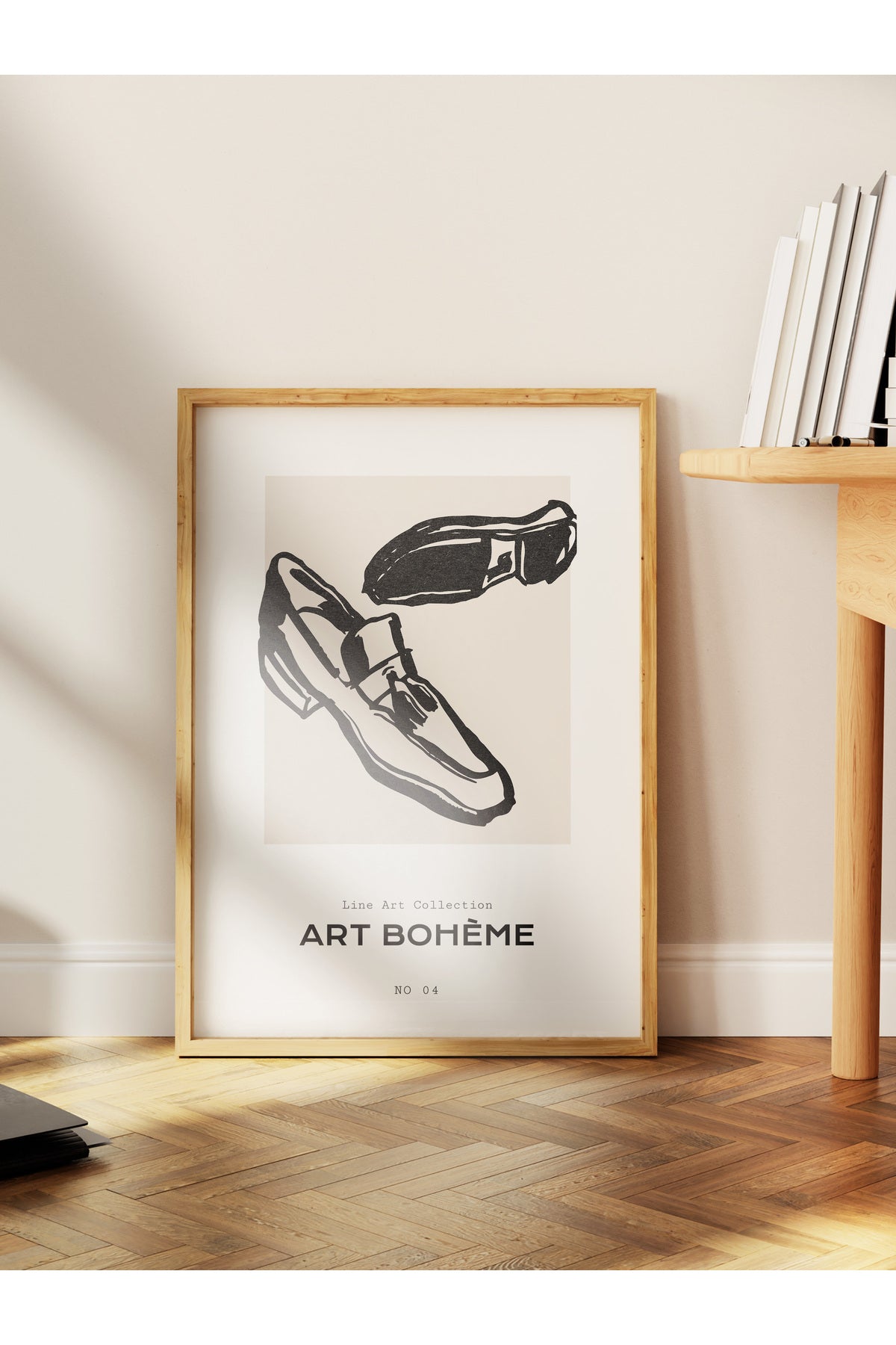 Soft Boho Çerçevesiz Duvar Posteri, İskandinav Temalı Poster - Salon, Mutfak ve Yatak Odası Dekoru