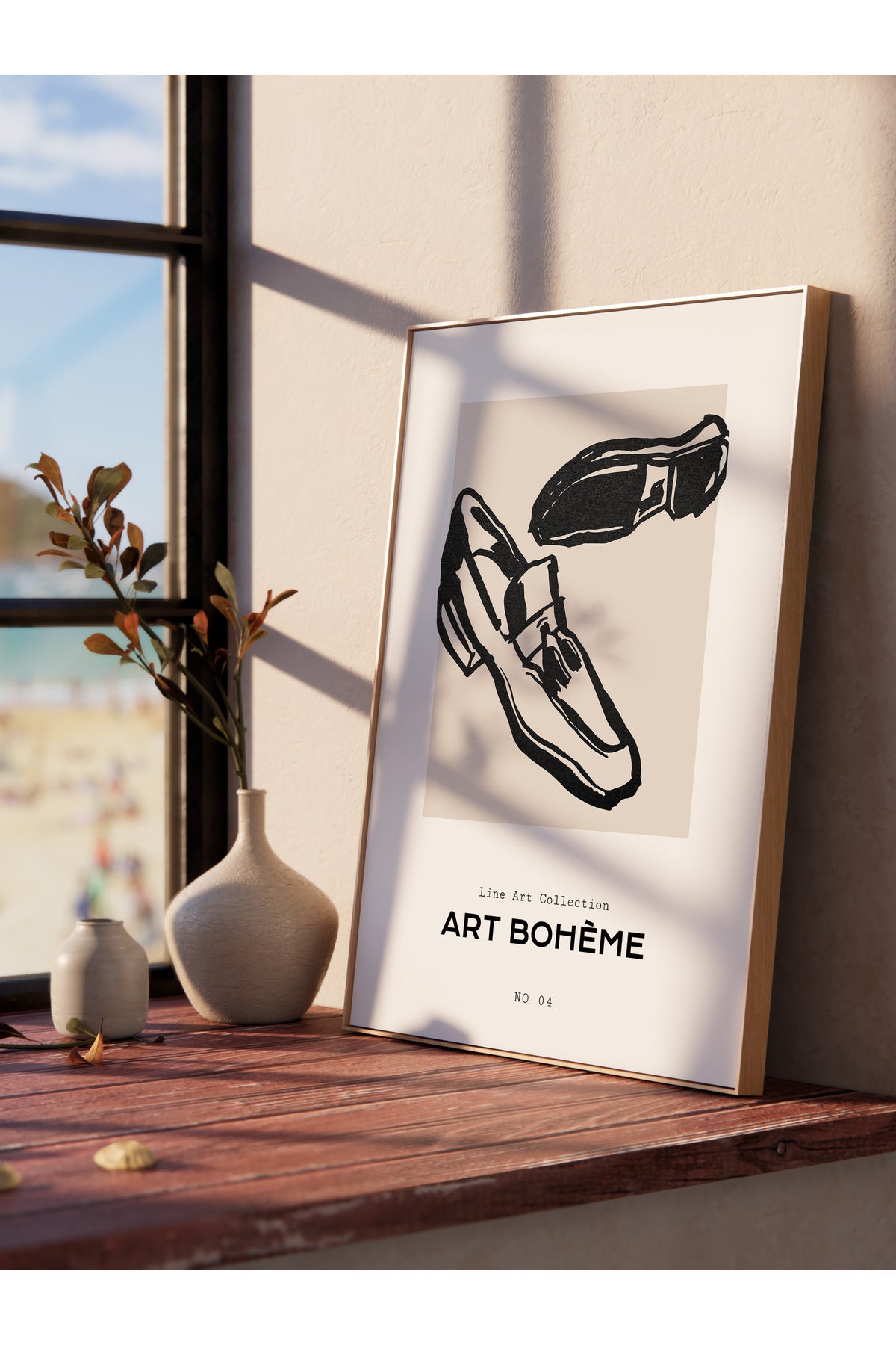 Soft Boho Çerçevesiz Duvar Posteri, İskandinav Temalı Poster - Salon, Mutfak ve Yatak Odası Dekoru