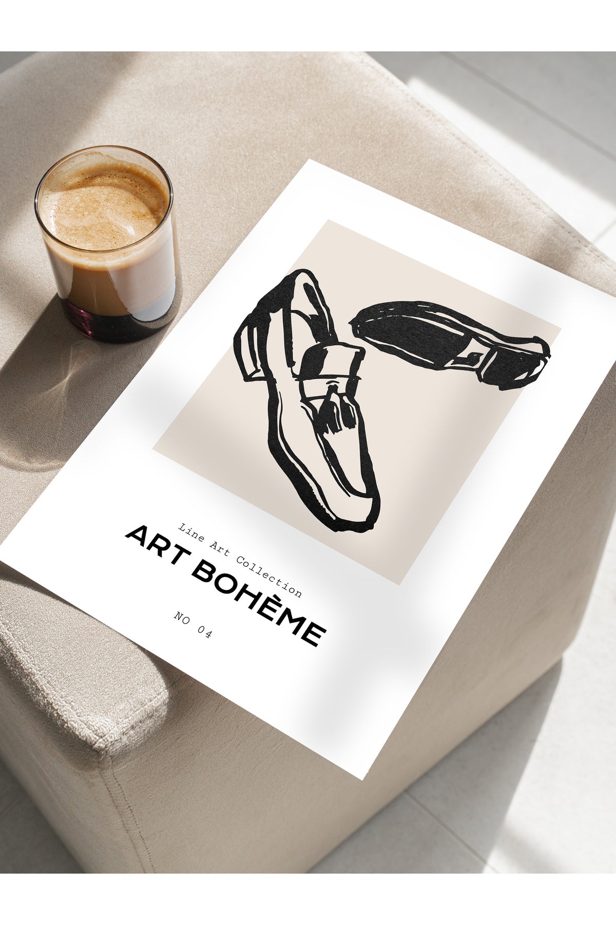 Soft Boho Çerçevesiz Duvar Posteri, İskandinav Temalı Poster - Salon, Mutfak ve Yatak Odası Dekoru