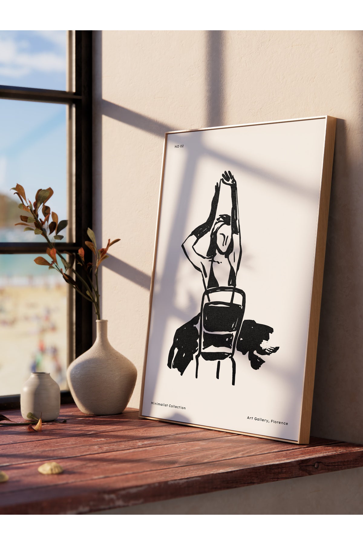 Soft Boho Çerçevesiz Duvar Posteri, İskandinav Temalı Poster - Salon, Mutfak ve Yatak Odası Dekoru