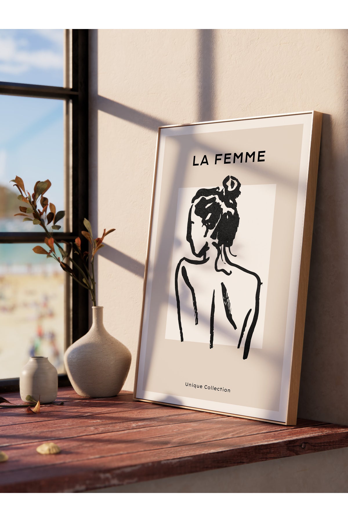 Soft Boho Çerçevesiz Duvar Posteri, İskandinav Temalı Poster - Salon, Mutfak ve Yatak Odası Dekoru