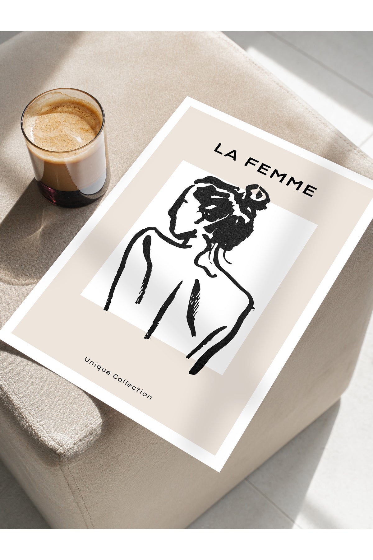 Soft Boho Çerçevesiz Duvar Posteri, İskandinav Temalı Poster - Salon, Mutfak ve Yatak Odası Dekoru