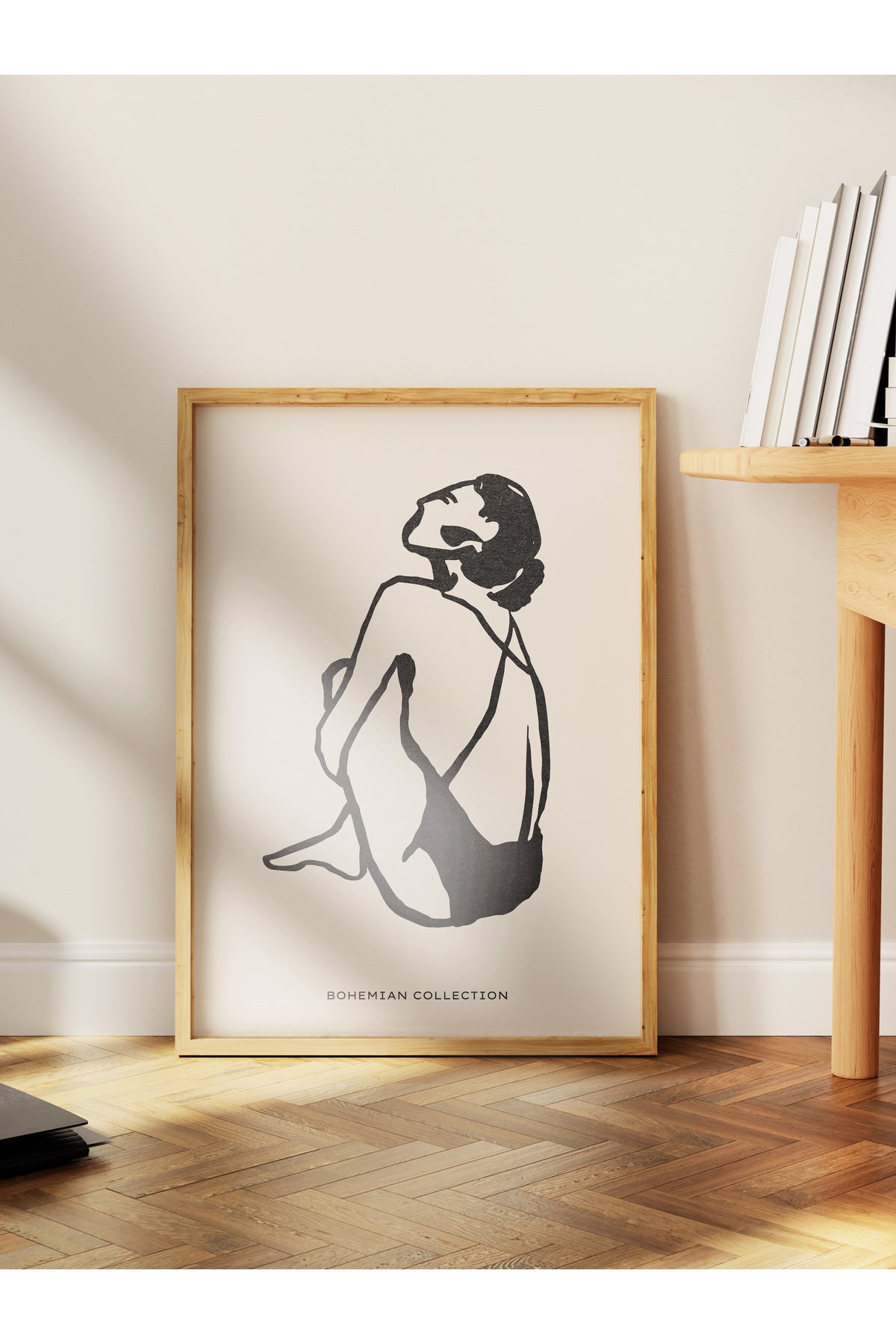 Soft Boho Çerçevesiz Duvar Posteri, İskandinav Temalı Poster - Salon, Mutfak ve Yatak Odası Dekoru