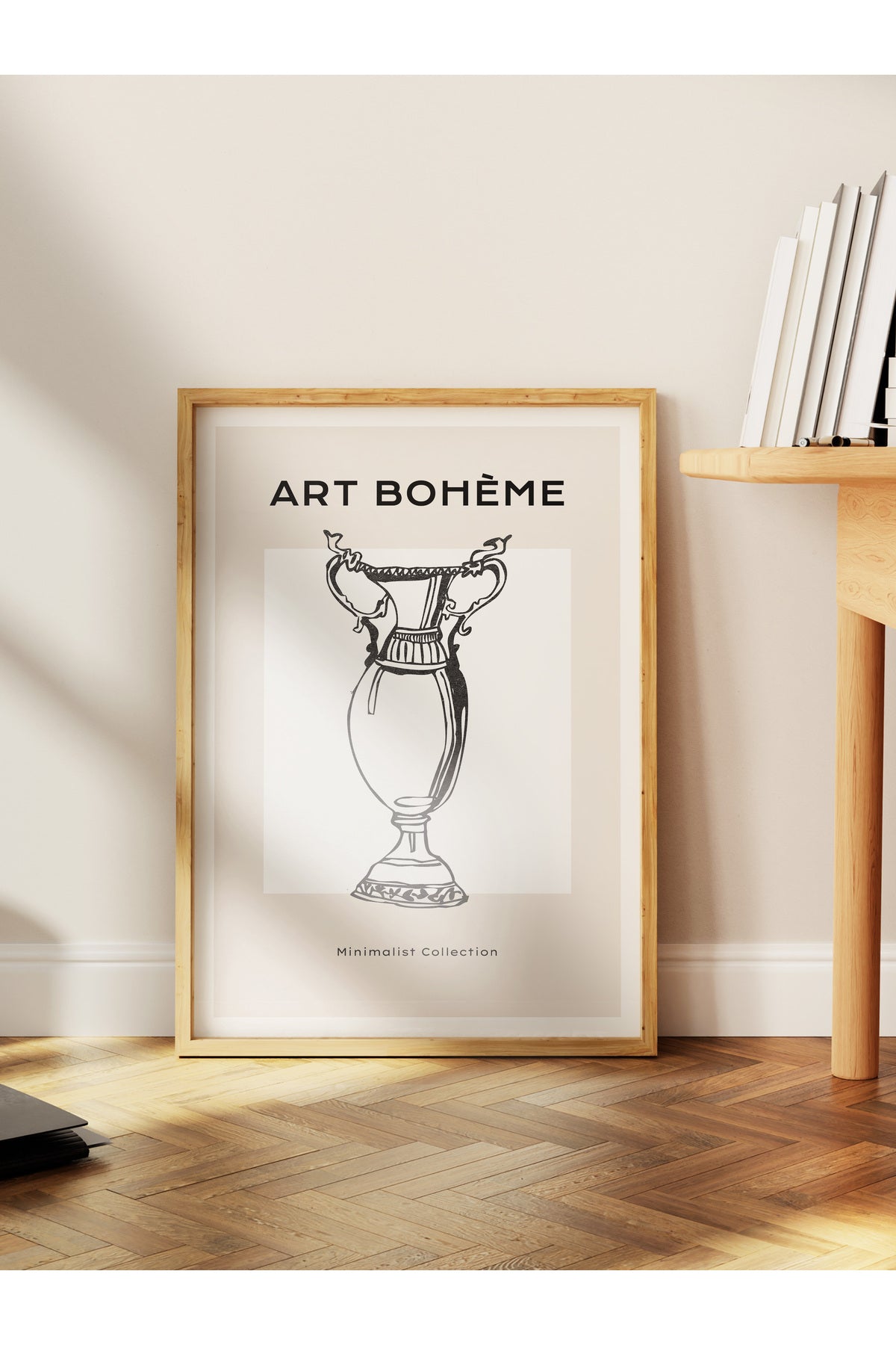 Soft Boho Çerçevesiz Duvar Posteri, İskandinav Temalı Poster - Salon, Mutfak ve Yatak Odası Dekoru