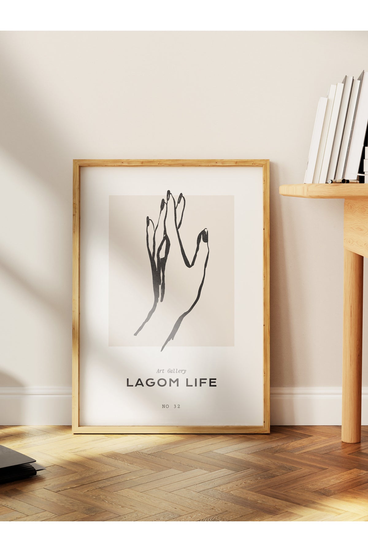 Soft Boho Çerçevesiz Duvar Posteri, İskandinav Temalı Poster - Salon, Mutfak ve Yatak Odası Dekoru