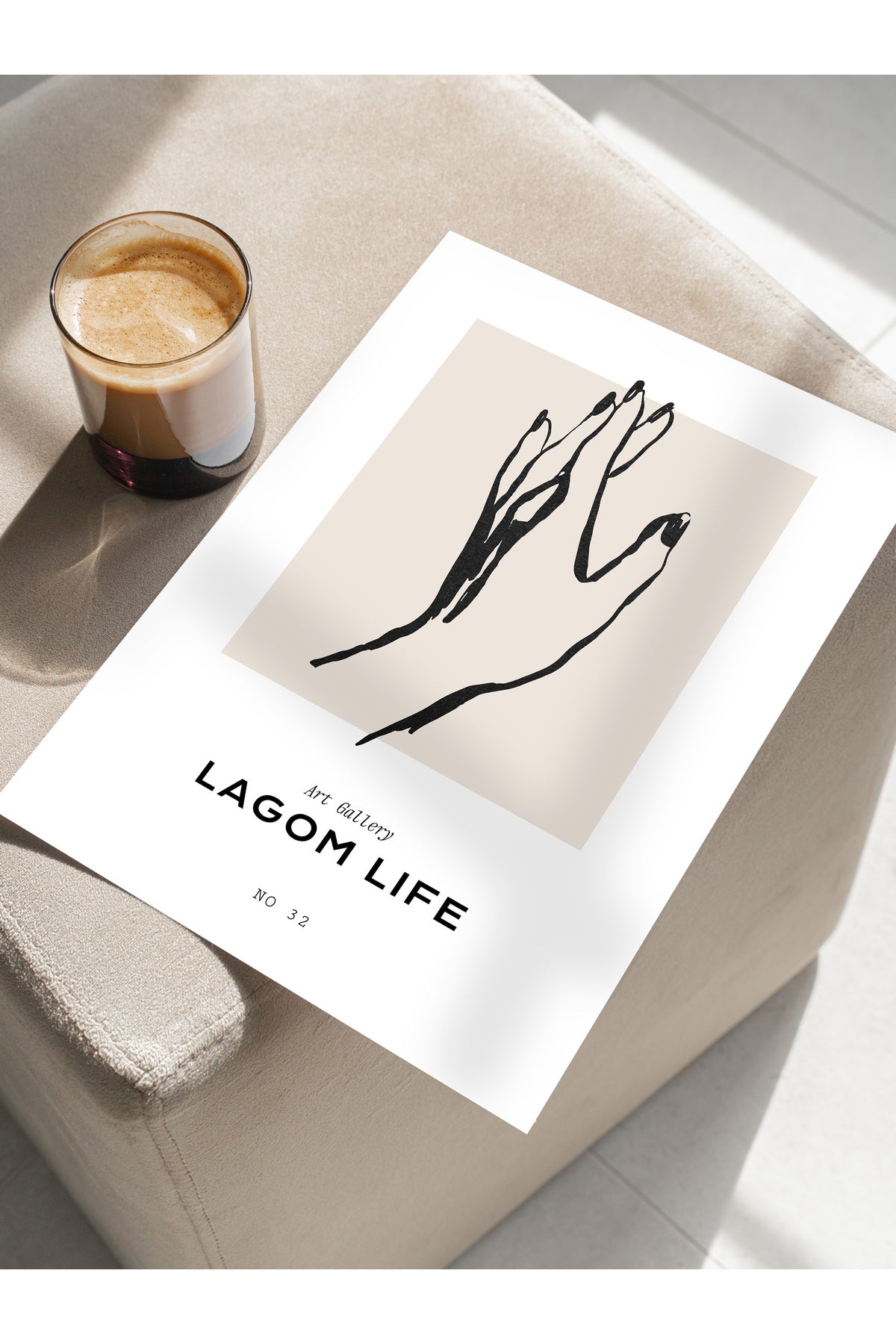 Soft Boho Çerçevesiz Duvar Posteri, İskandinav Temalı Poster - Salon, Mutfak ve Yatak Odası Dekoru