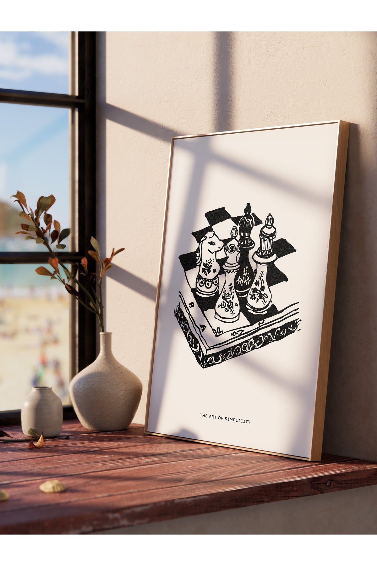 Soft Boho Çerçevesiz Duvar Posteri, İskandinav Temalı Poster - Salon, Mutfak ve Yatak Odası Dekoru