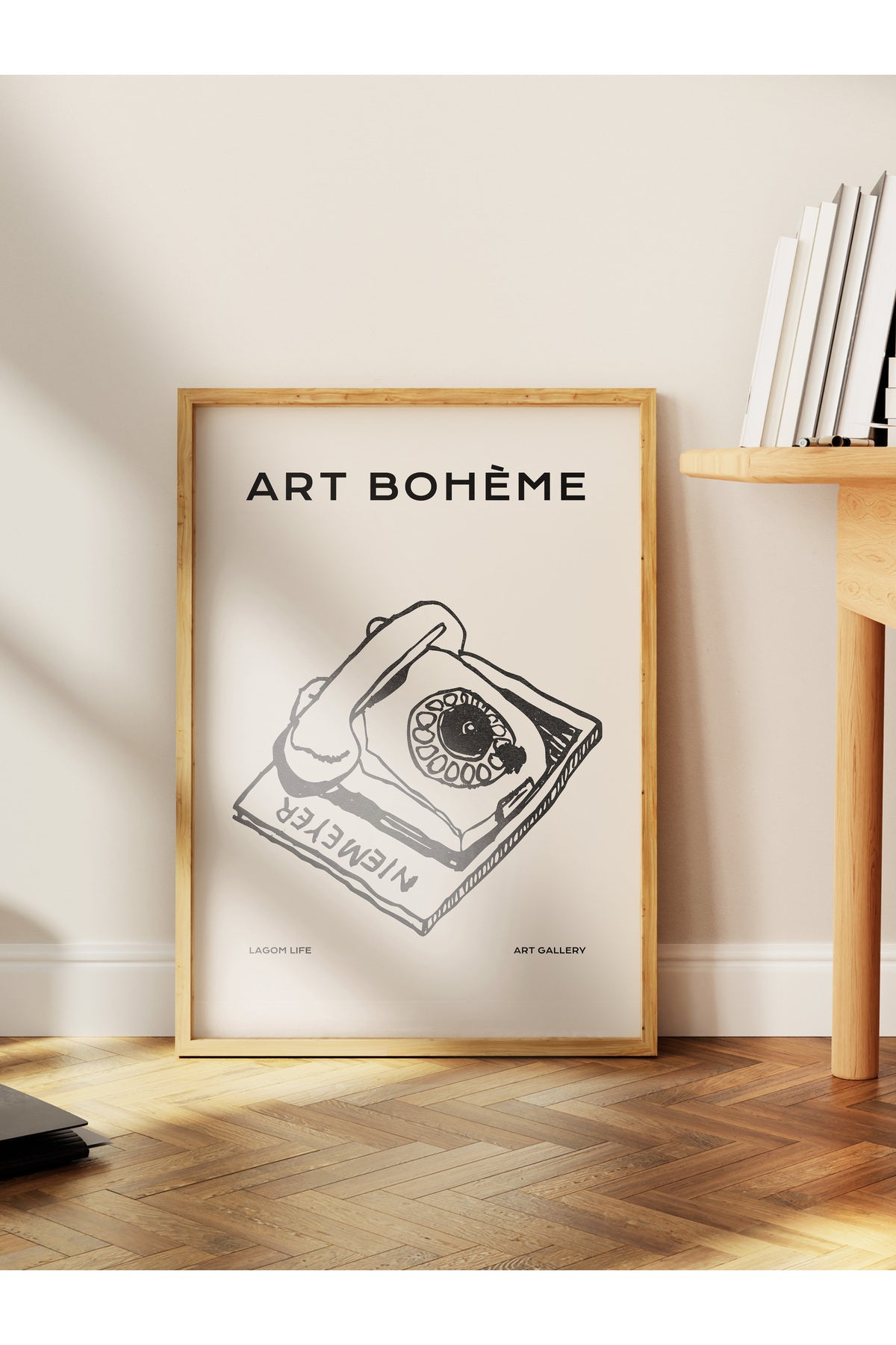 Soft Boho Çerçevesiz Duvar Posteri, İskandinav Temalı Poster - Salon, Mutfak ve Yatak Odası Dekoru