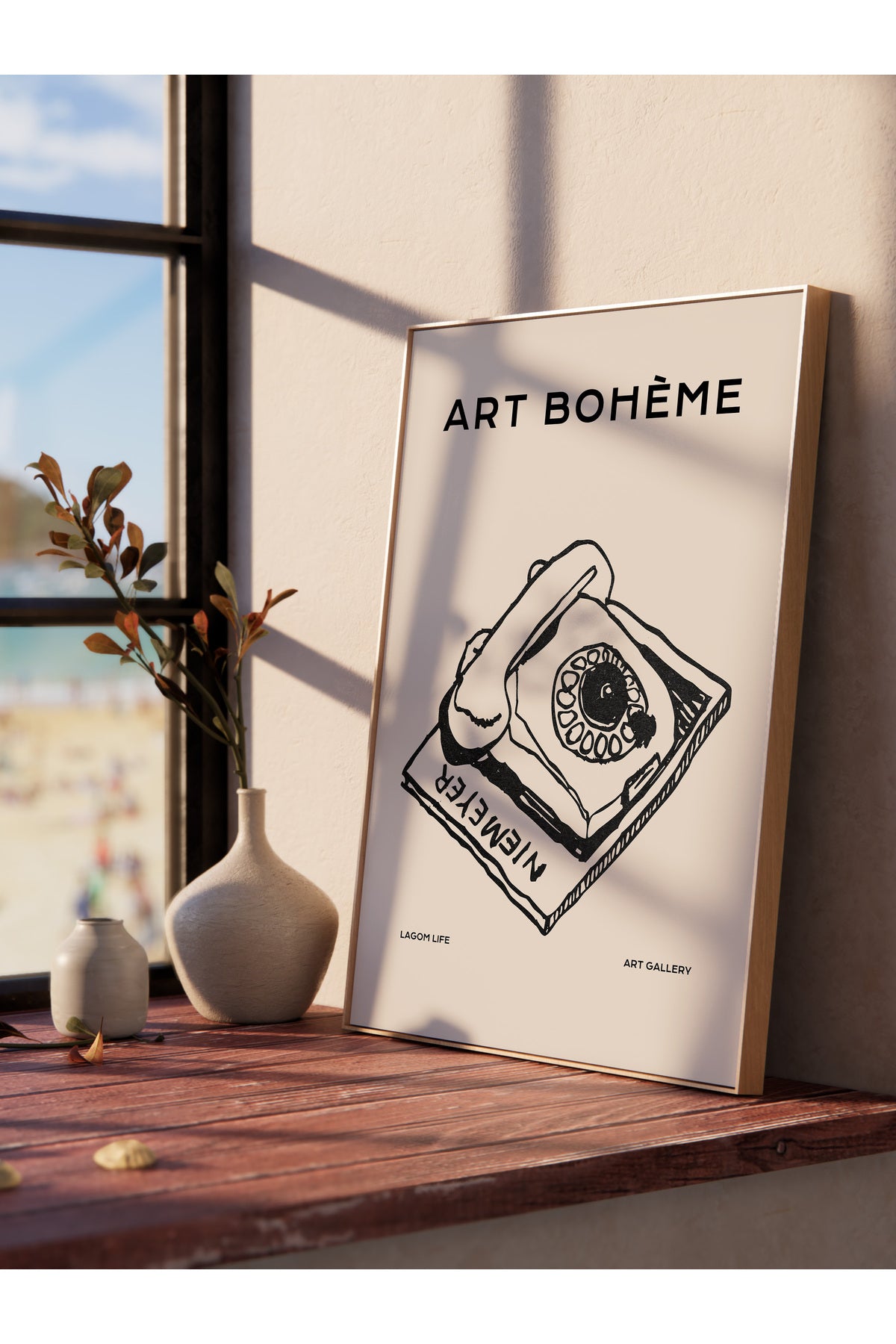 Soft Boho Çerçevesiz Duvar Posteri, İskandinav Temalı Poster - Salon, Mutfak ve Yatak Odası Dekoru