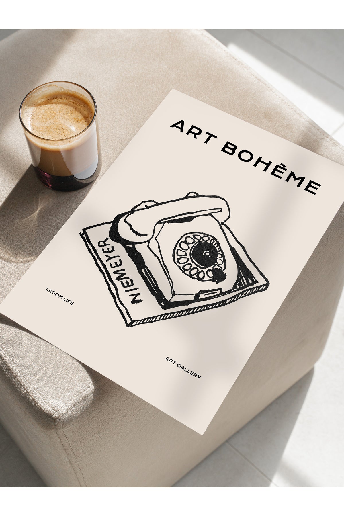 Soft Boho Çerçevesiz Duvar Posteri, İskandinav Temalı Poster - Salon, Mutfak ve Yatak Odası Dekoru