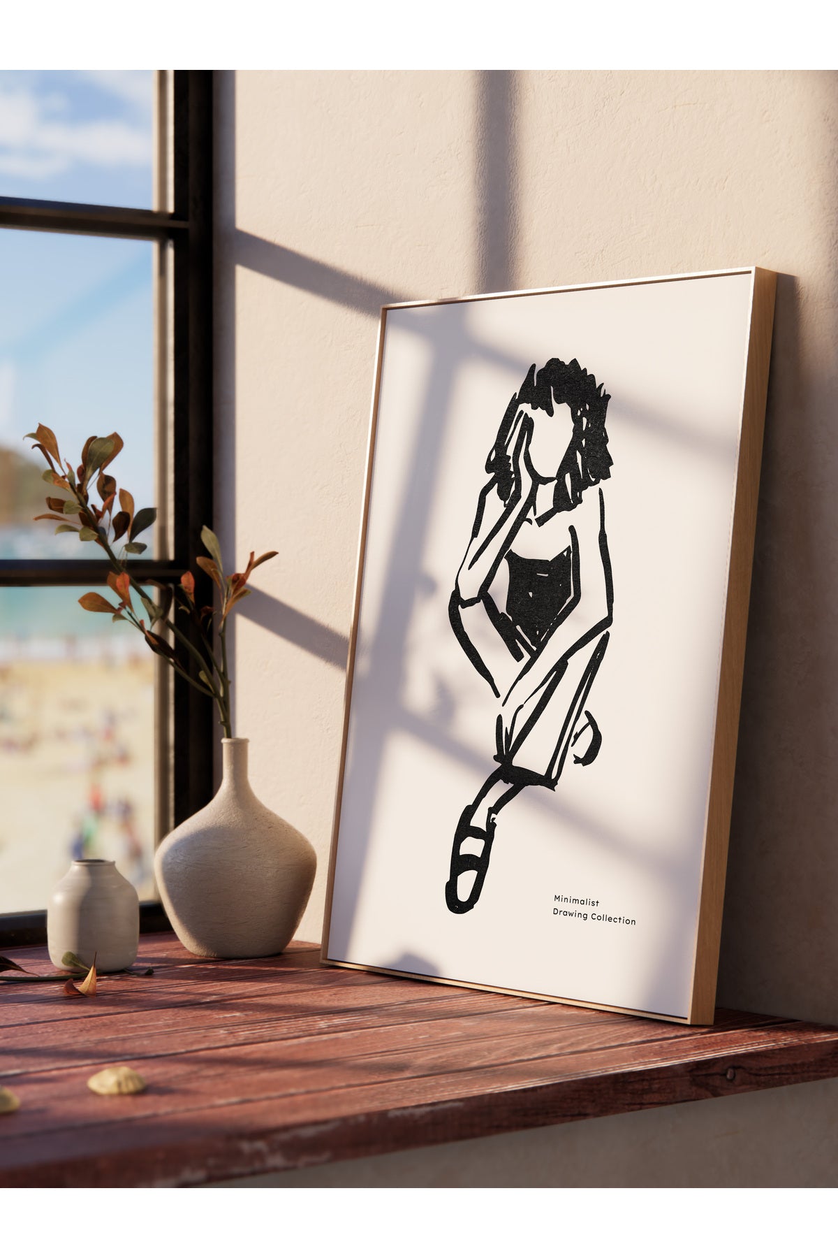 Soft Boho Çerçevesiz Duvar Posteri, İskandinav Temalı Poster - Salon, Mutfak ve Yatak Odası Dekoru