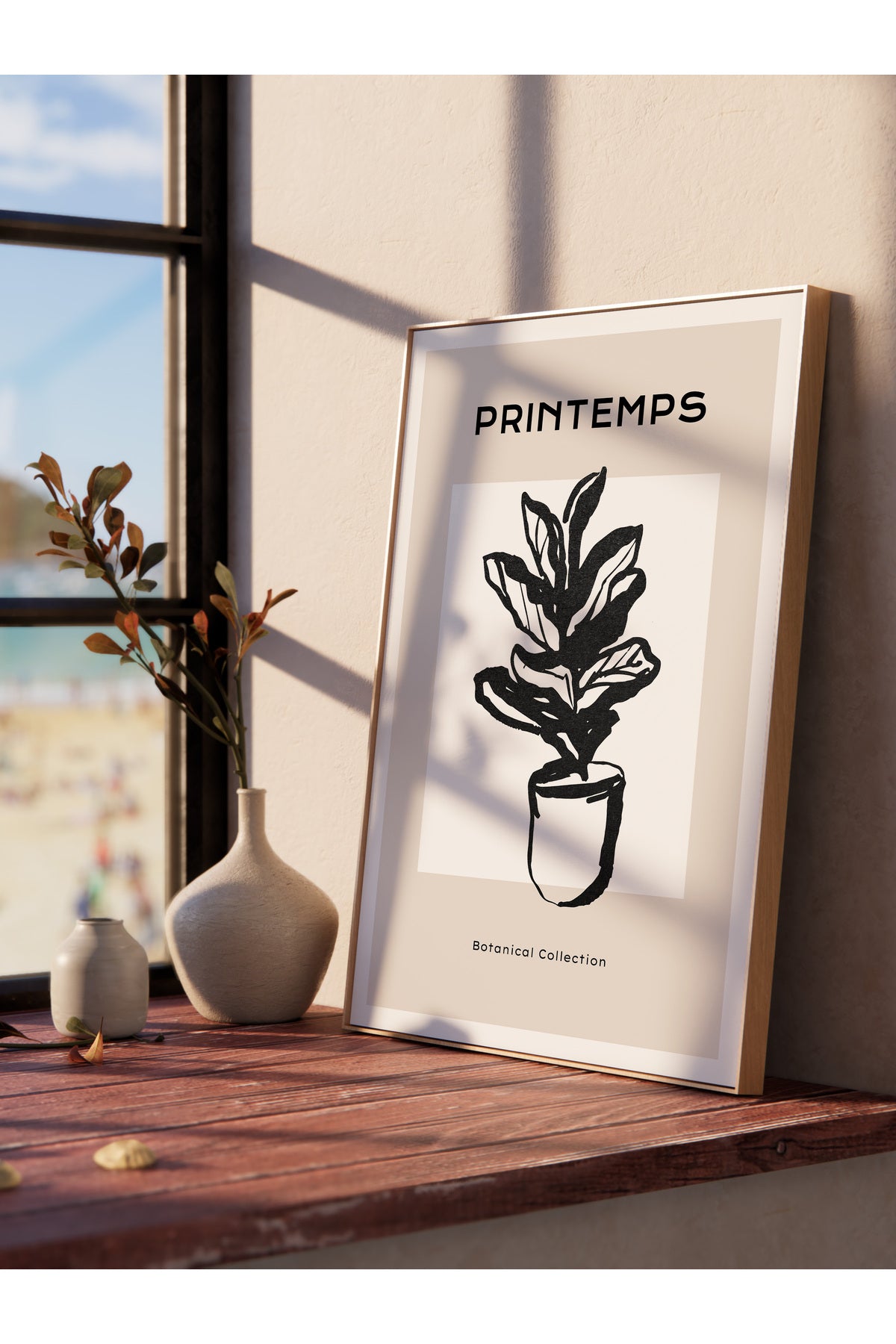 Soft Boho Çerçevesiz Duvar Posteri, İskandinav Temalı Poster - Salon, Mutfak ve Yatak Odası Dekoru