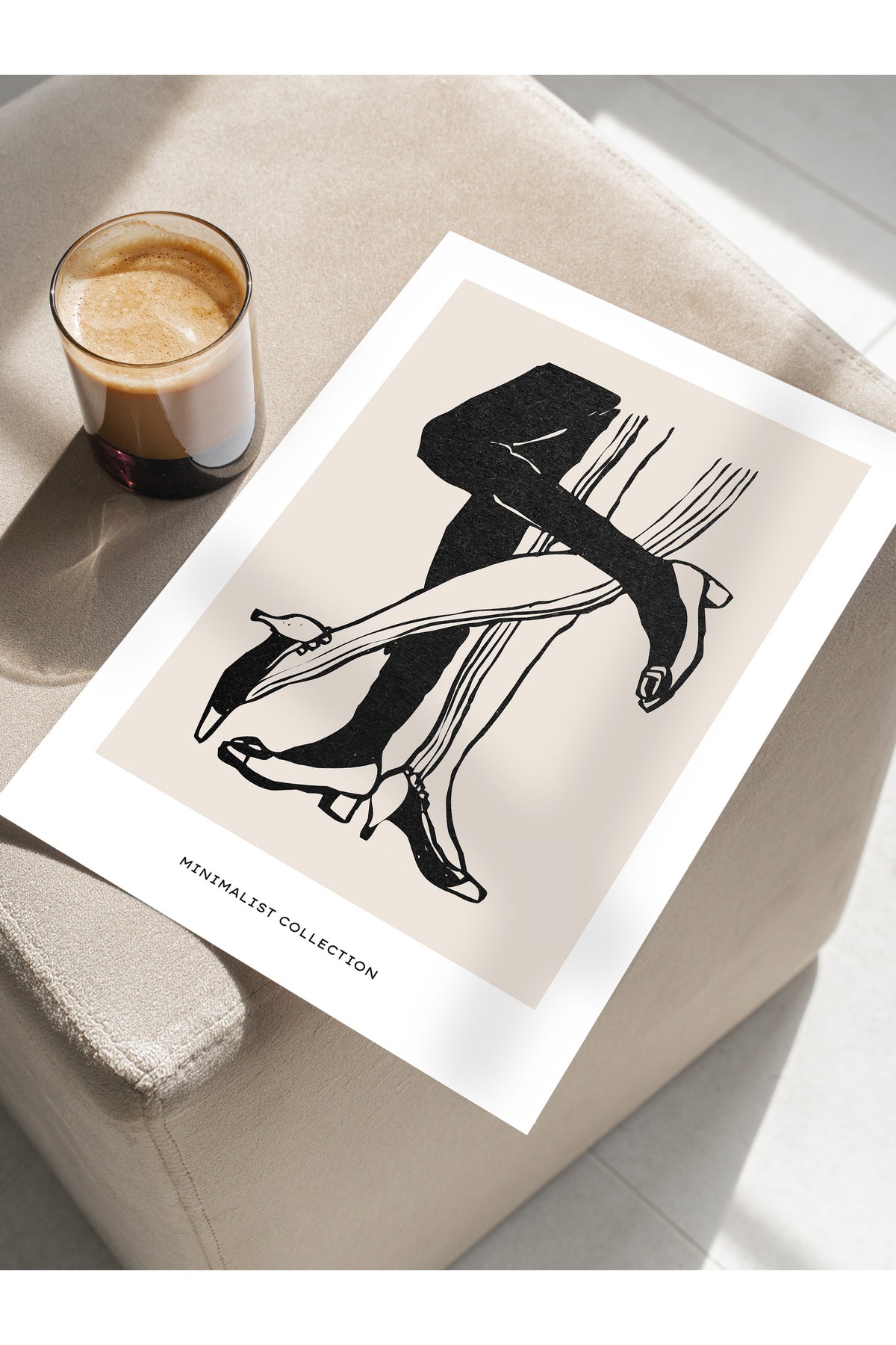 Soft Boho Çerçevesiz Duvar Posteri, İskandinav Temalı Poster - Salon, Mutfak ve Yatak Odası Dekoru