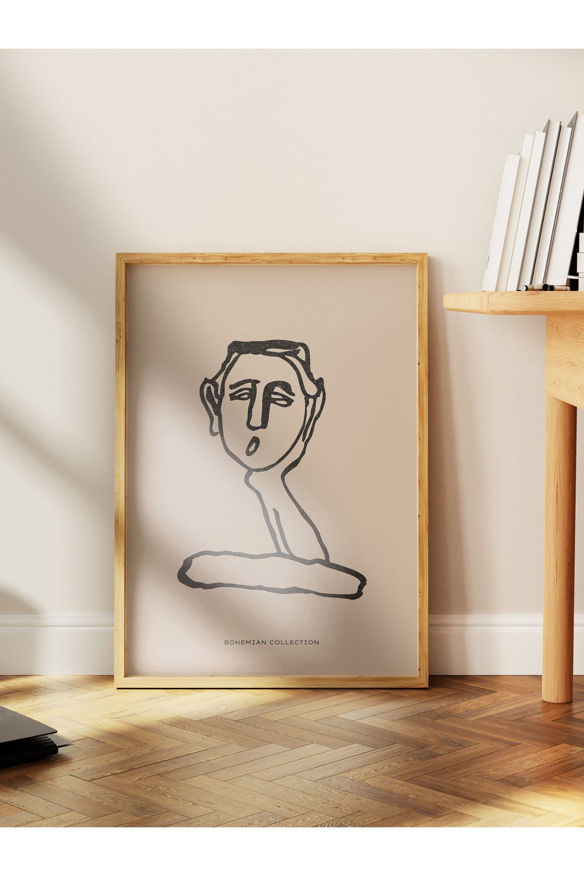 Soft Boho Çerçevesiz Duvar Posteri, İskandinav Temalı Poster - Salon, Mutfak ve Yatak Odası Dekoru