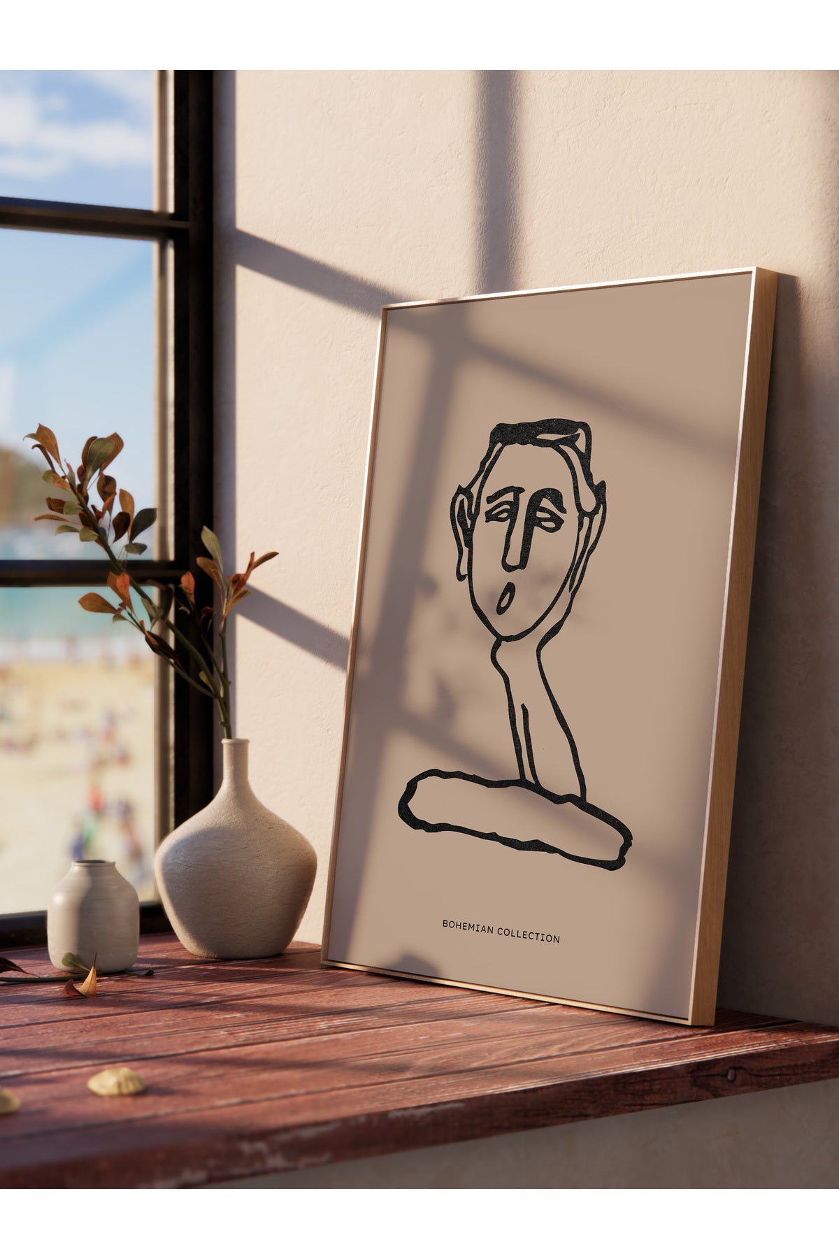 Soft Boho Çerçevesiz Duvar Posteri, İskandinav Temalı Poster - Salon, Mutfak ve Yatak Odası Dekoru