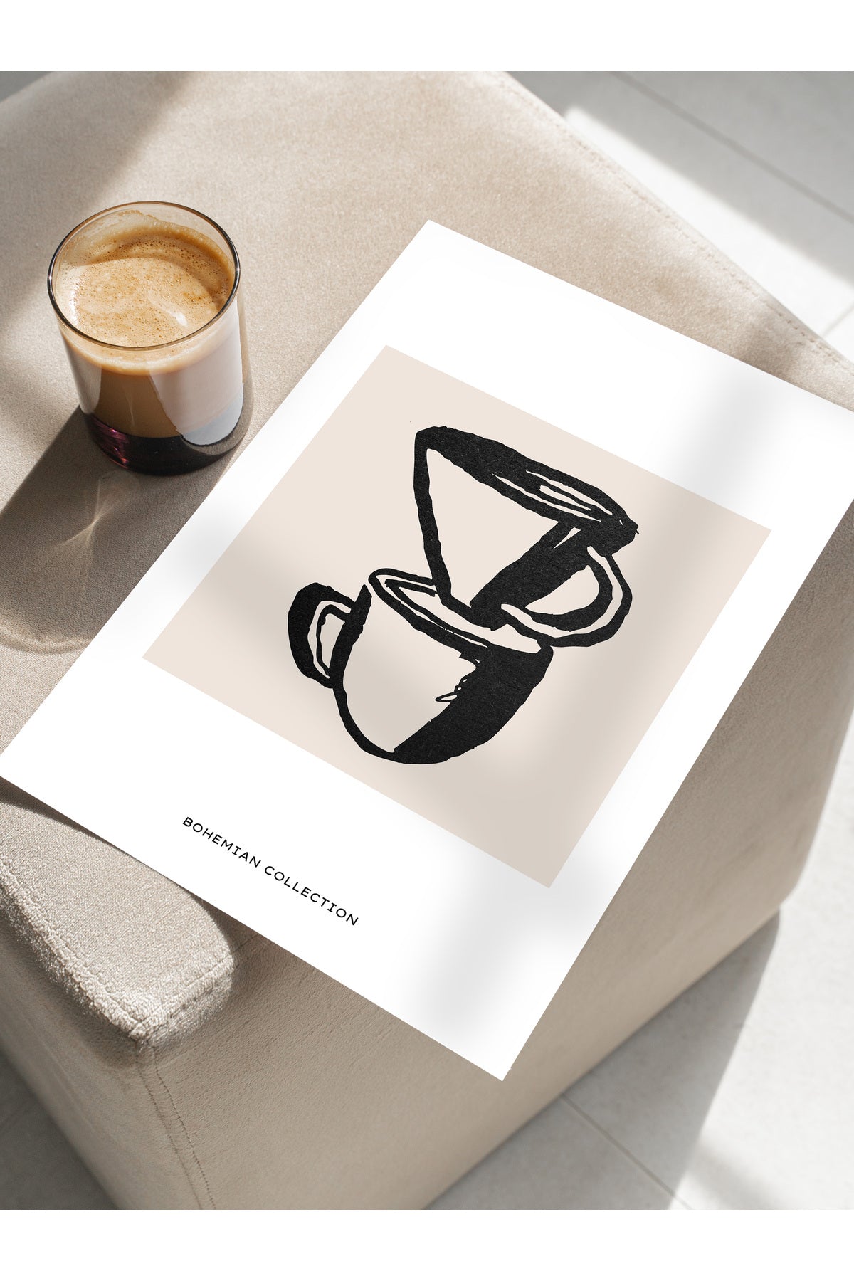 Soft Boho Çerçevesiz Duvar Posteri, İskandinav Temalı Poster - Salon, Mutfak ve Yatak Odası Dekoru