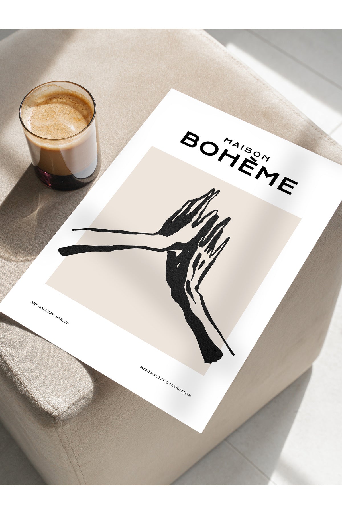 Soft Boho Çerçevesiz Duvar Posteri, İskandinav Temalı Poster - Salon, Mutfak ve Yatak Odası Dekoru