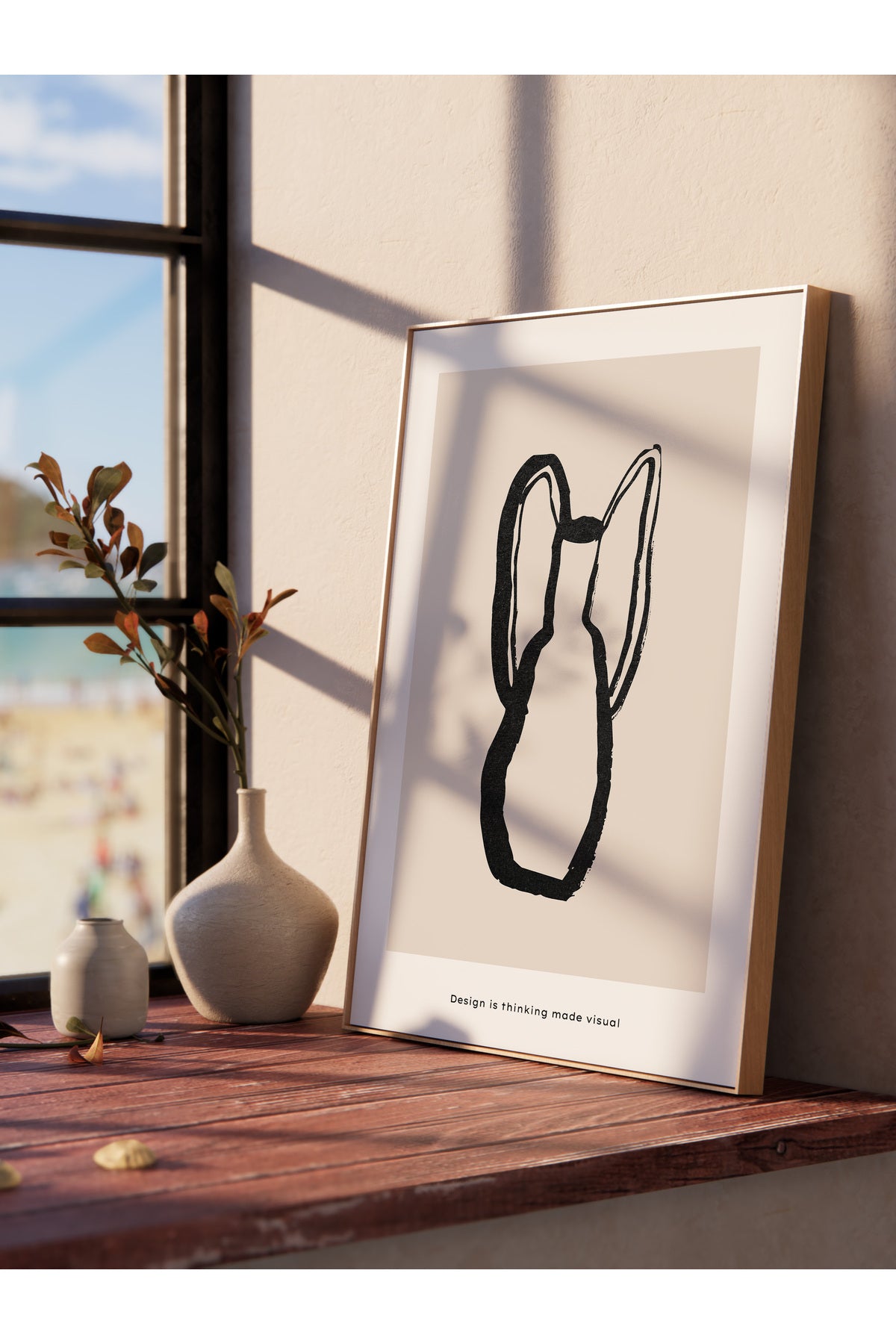 Soft Boho Çerçevesiz Duvar Posteri, İskandinav Temalı Poster - Salon, Mutfak ve Yatak Odası Dekoru