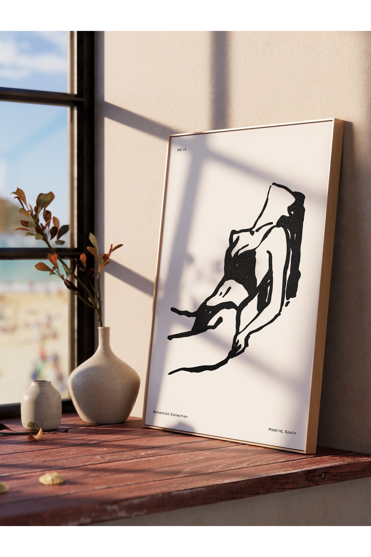 Soft Boho Çerçevesiz Duvar Posteri, İskandinav Temalı Poster - Salon, Mutfak ve Yatak Odası Dekoru